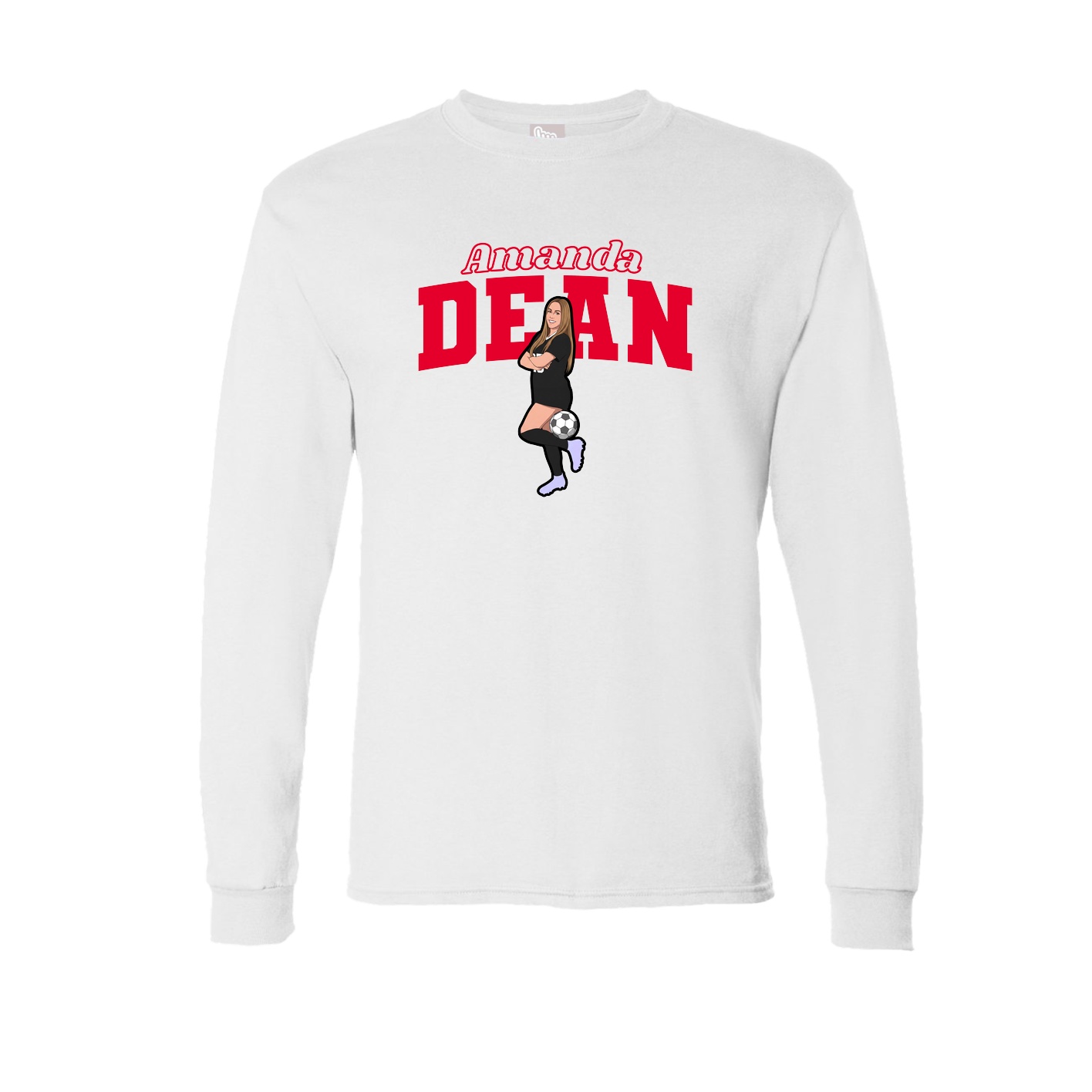 Long Sleeve Tee — Name Arch in White