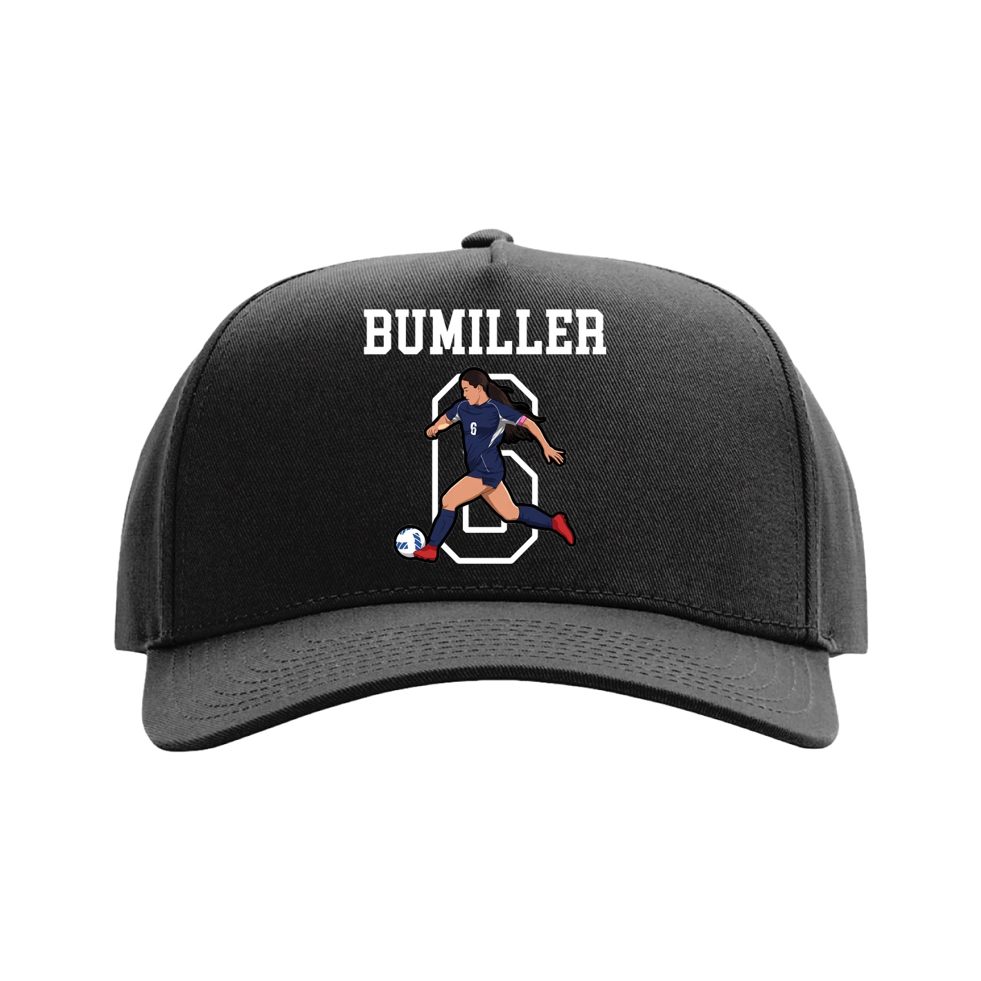 Full Fabric Five-Panel Champ Cap — Shirsey in Black