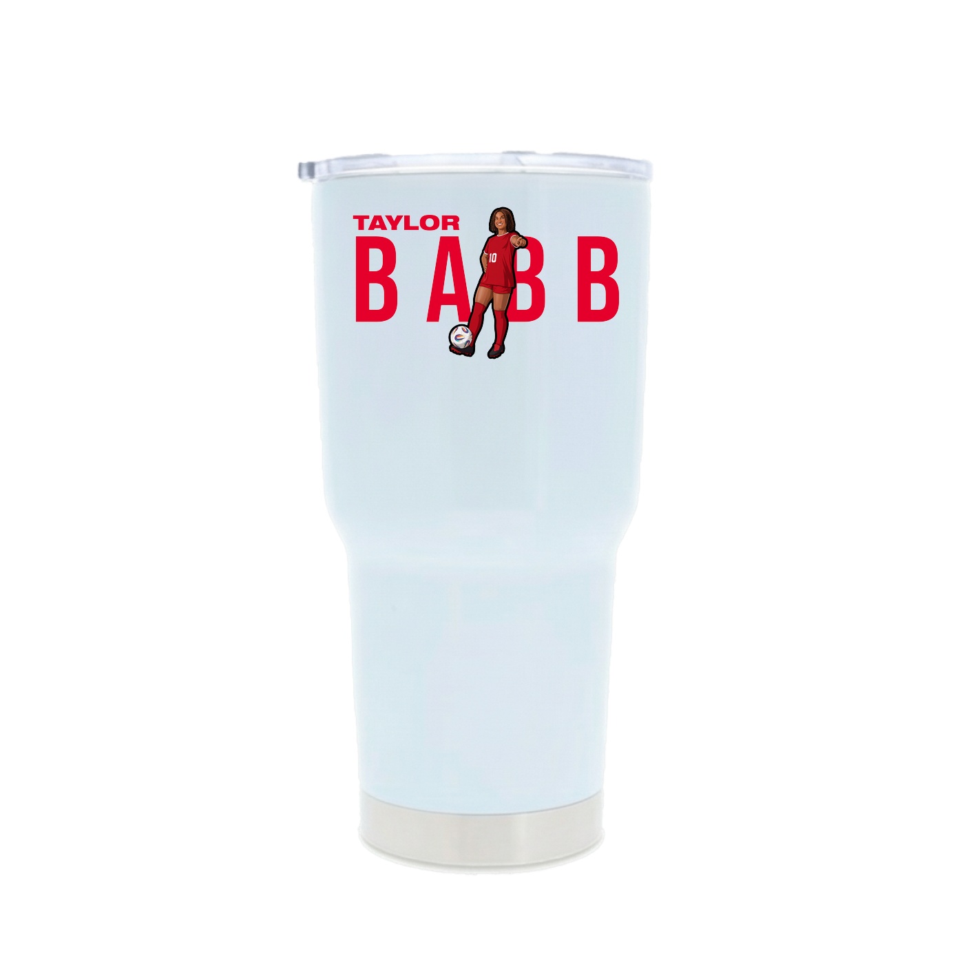 30oz Stainless Steel Tumbler — Player Name in White