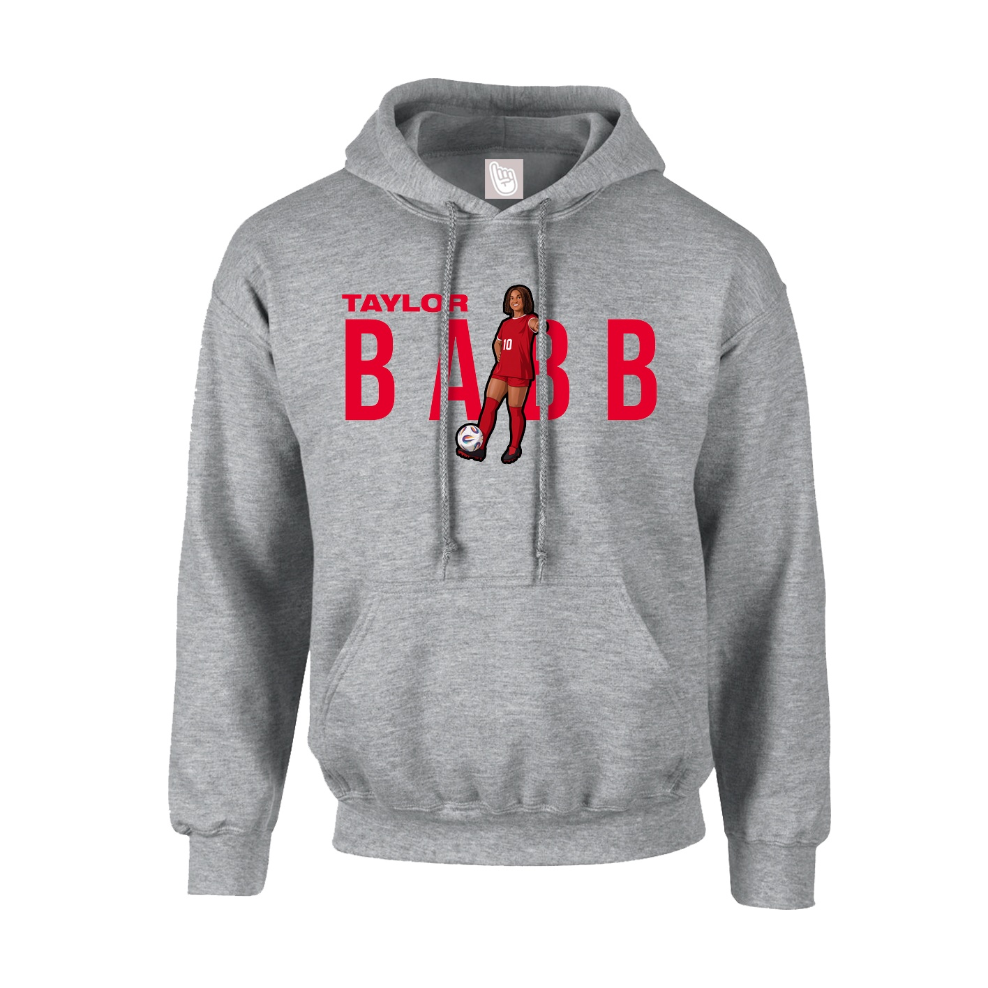Hoodie — Player Name in Grey