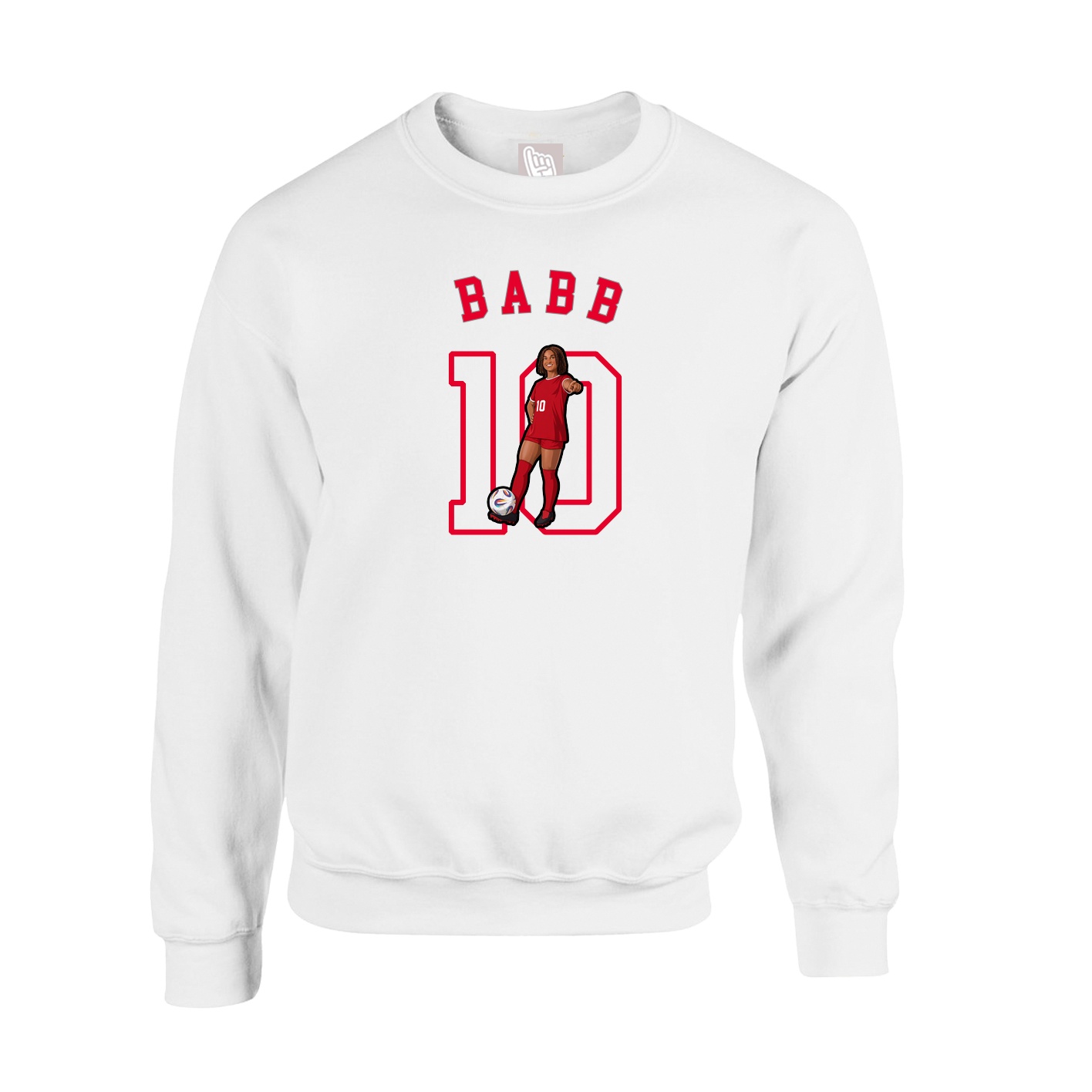 Fleece Crew — Shirsey Arch in White