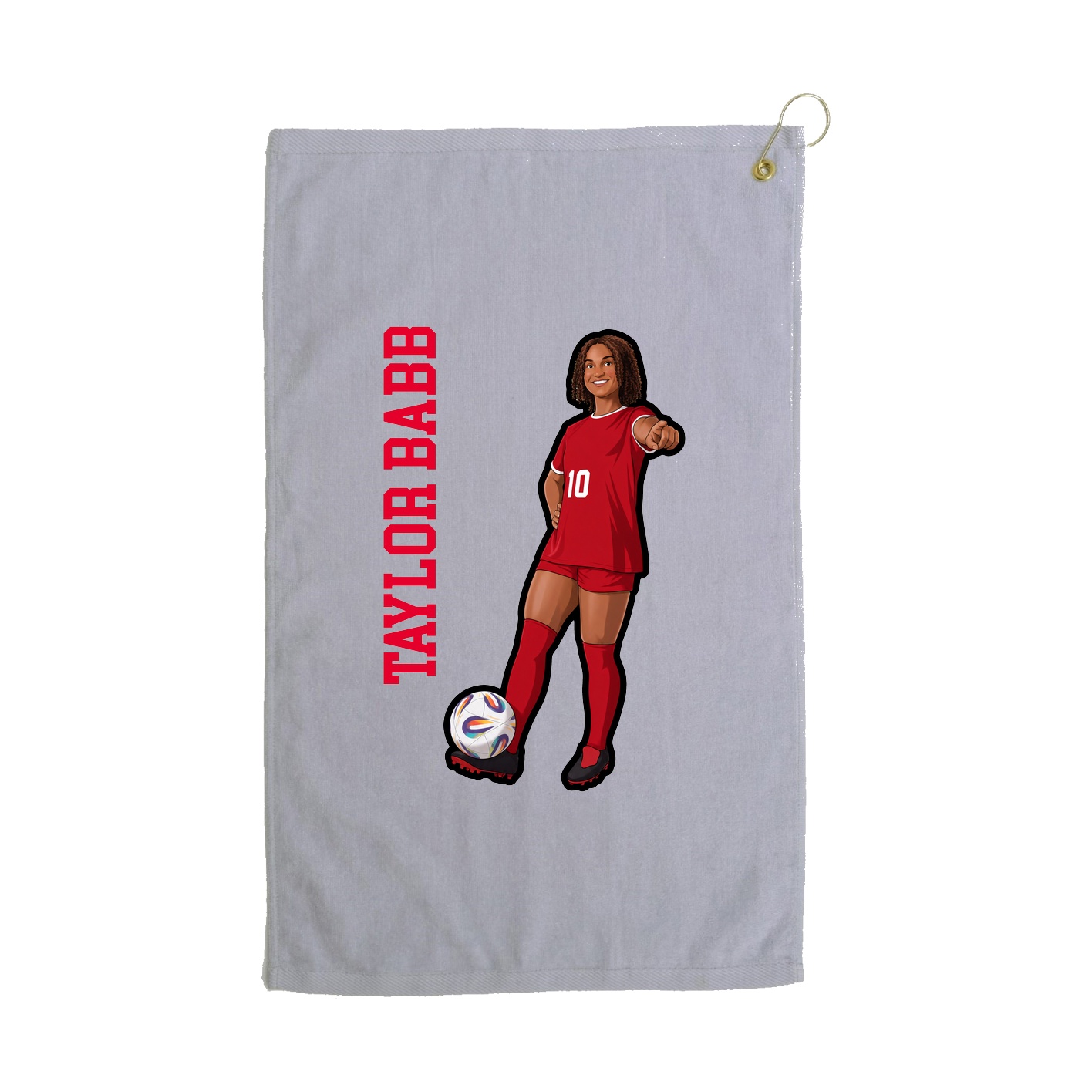 Golf Towel — Name Vertical in Grey