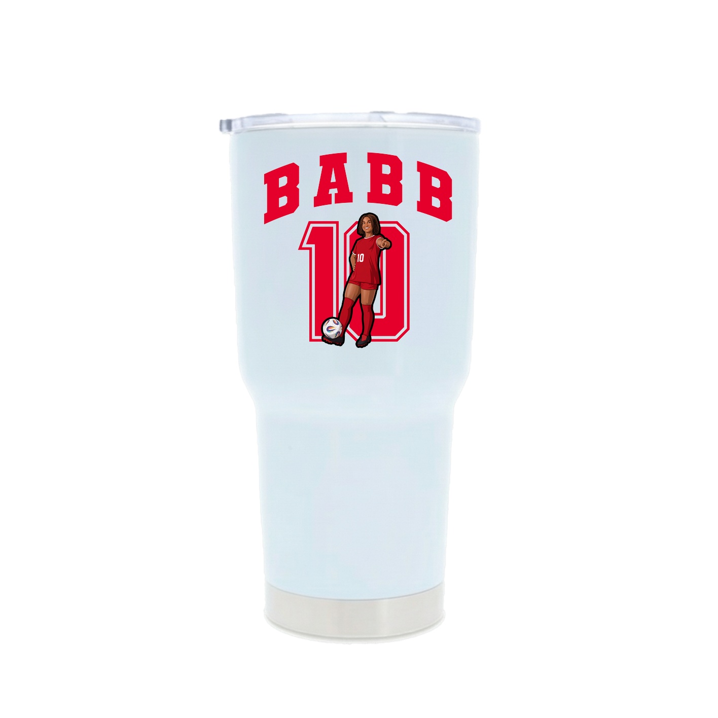 30oz Stainless Steel Tumbler — Number in White