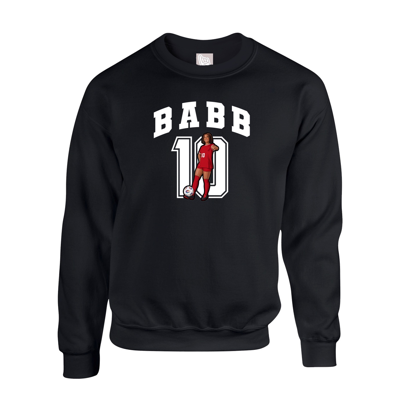 Fleece Crew — Number in Black
