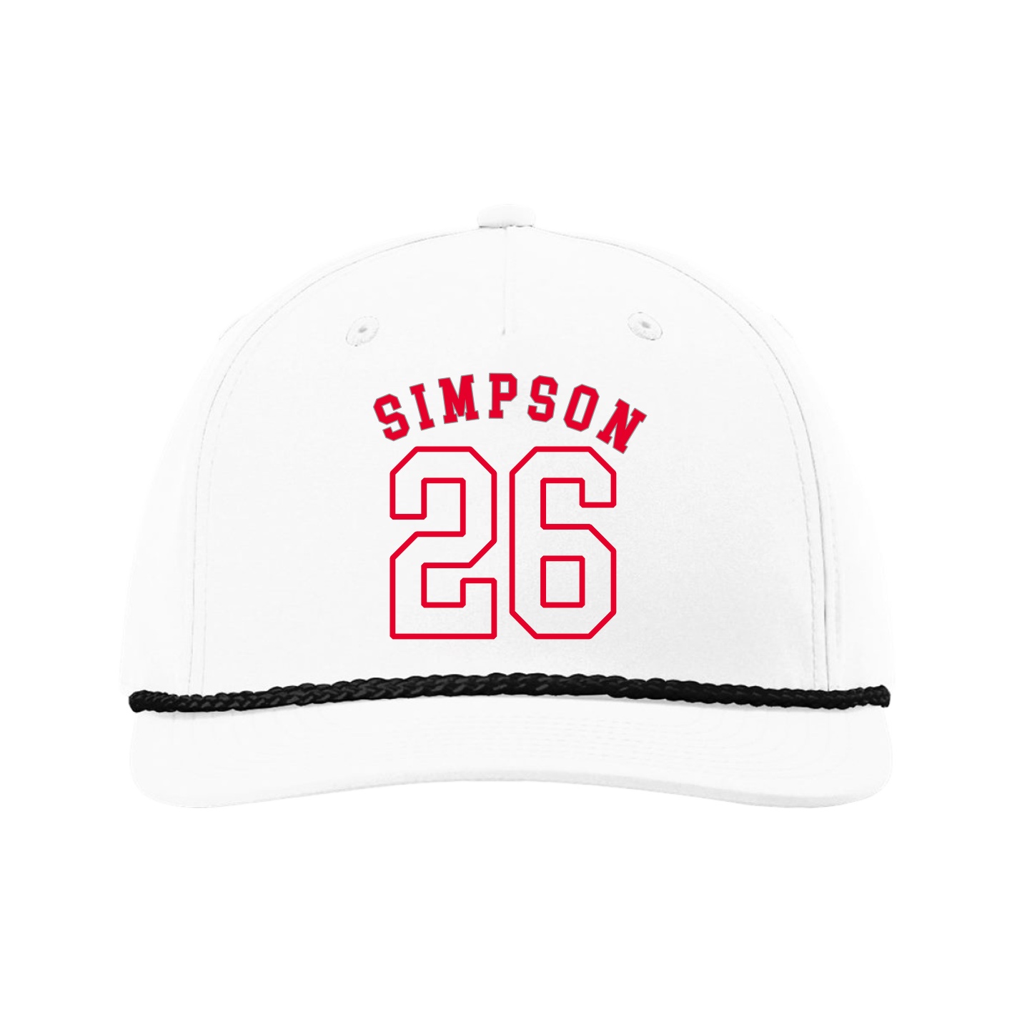 Five-Panel Classic Rope Cap — Shirsey Arch in White