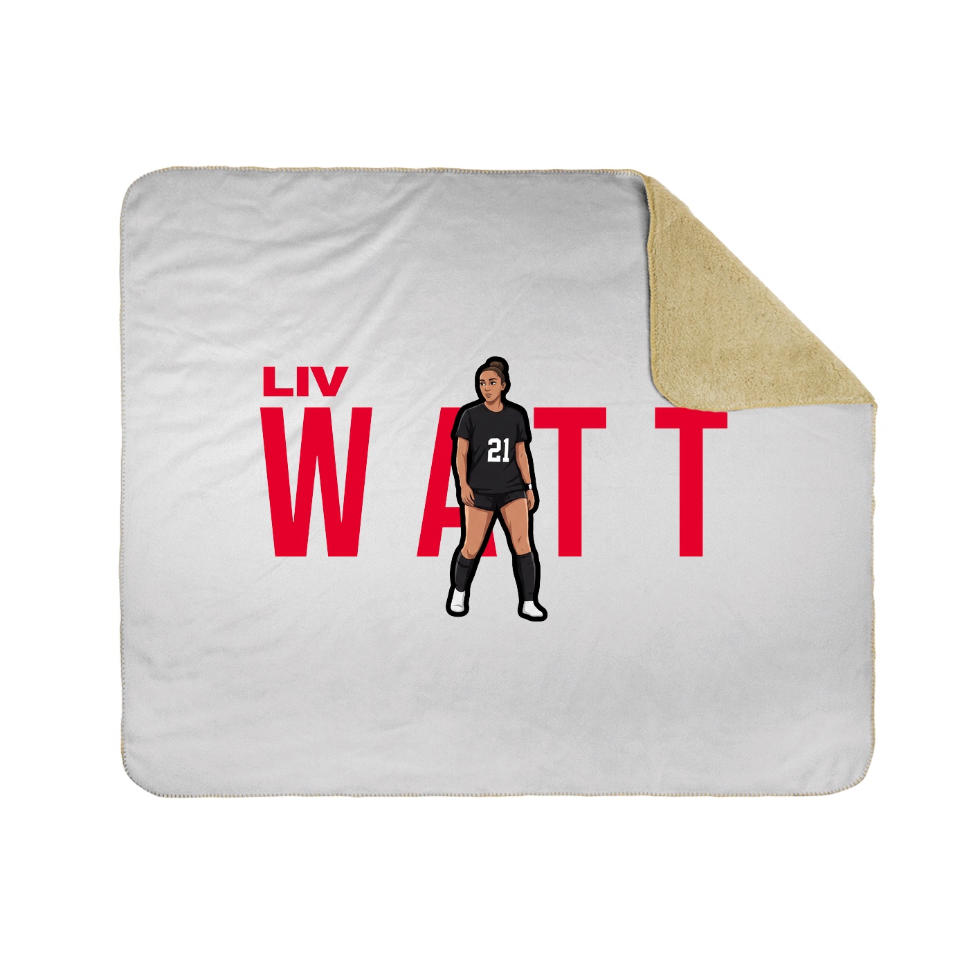 Throw Blanket — Player Name in White