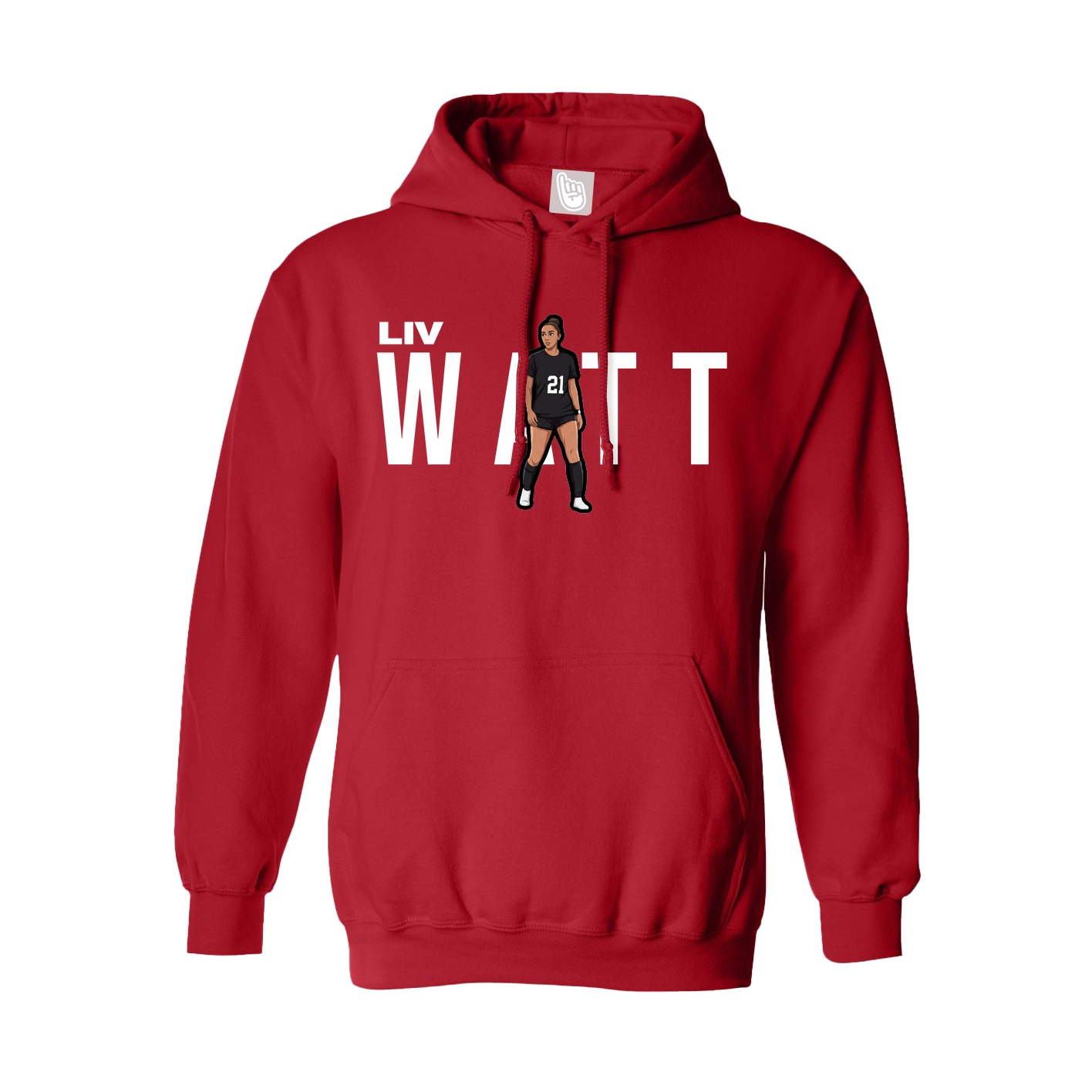 Hoodie — Player Name in Red