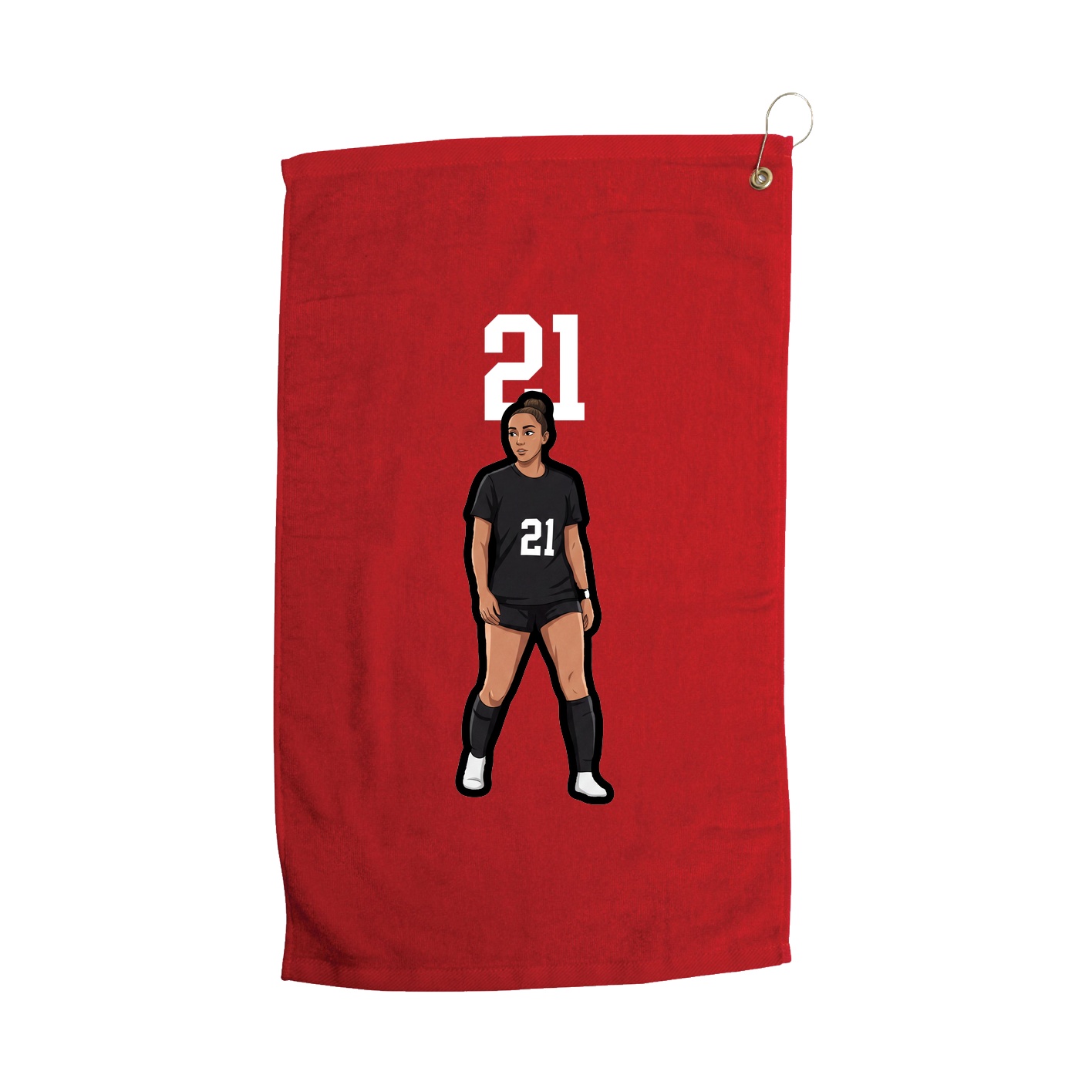 Golf Towel — Number Top in Red