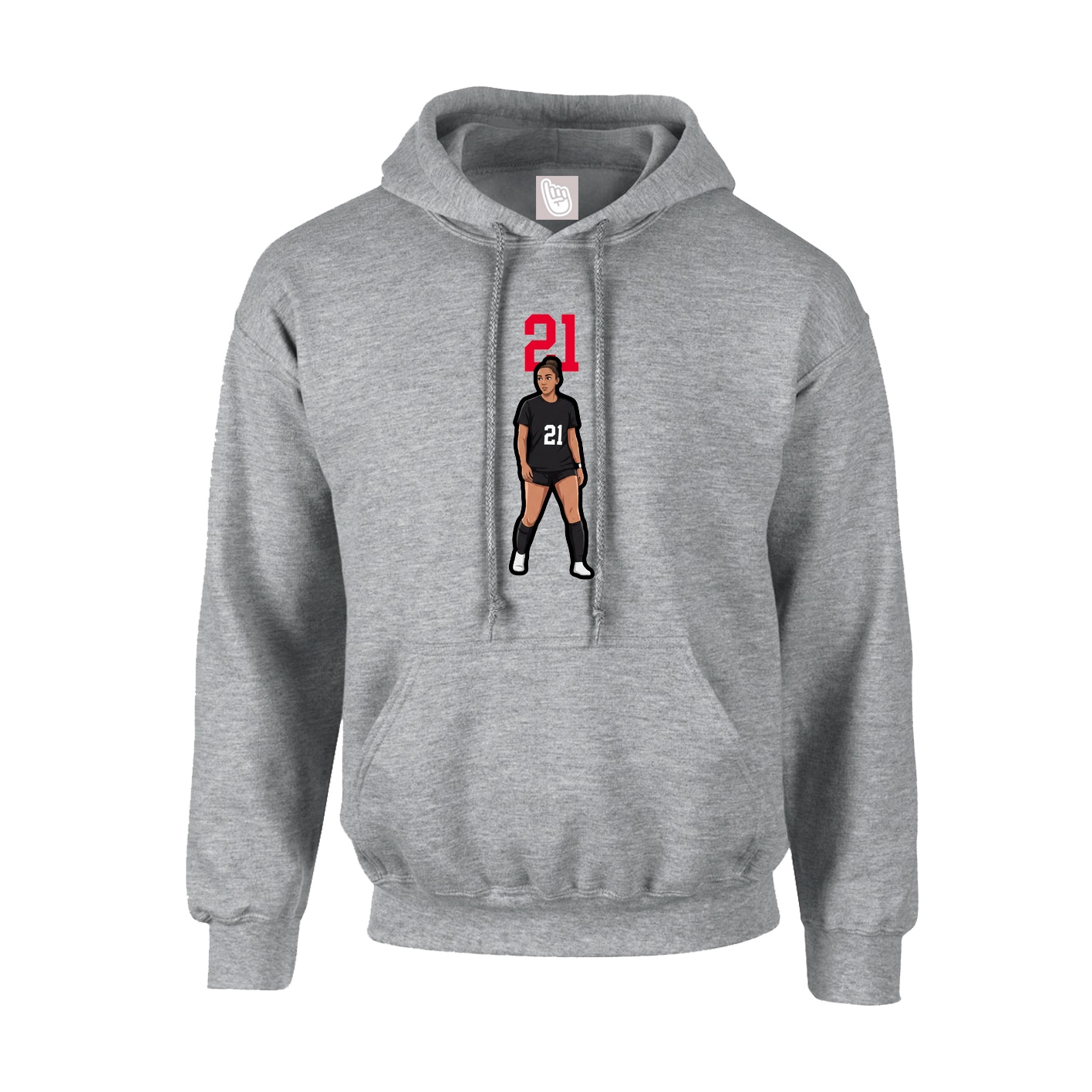 Hoodie — Number Top in Grey