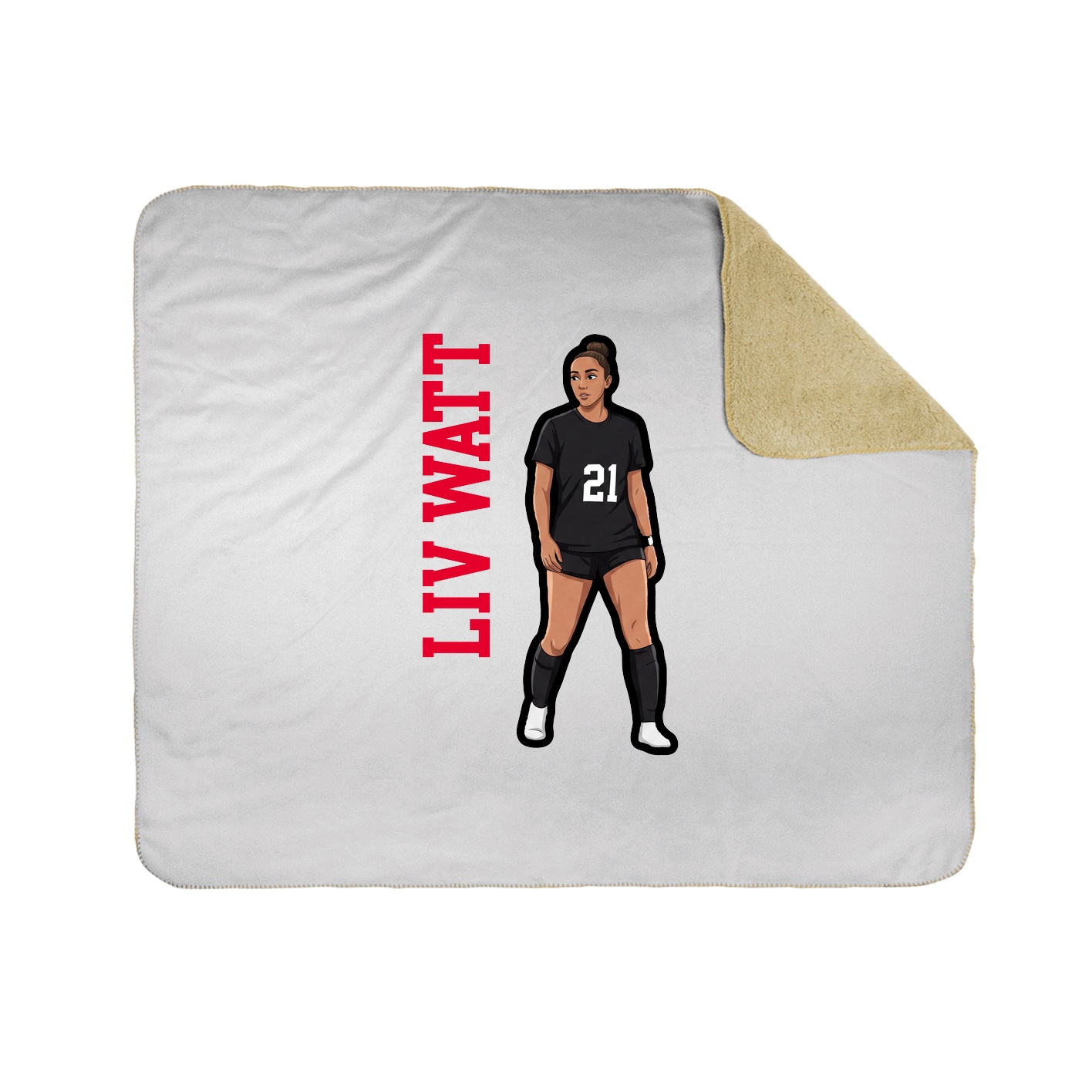 Throw Blanket — Name Vertical in White
