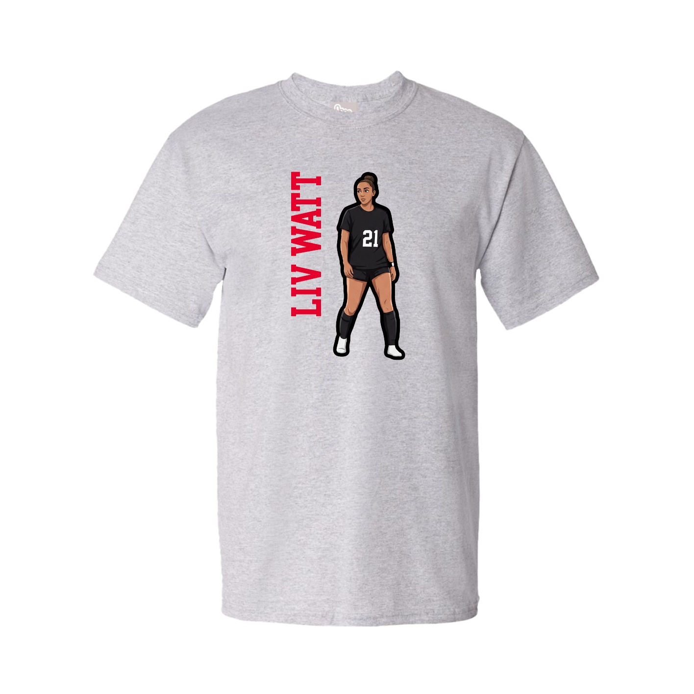 Tee — Name Vertical in Grey