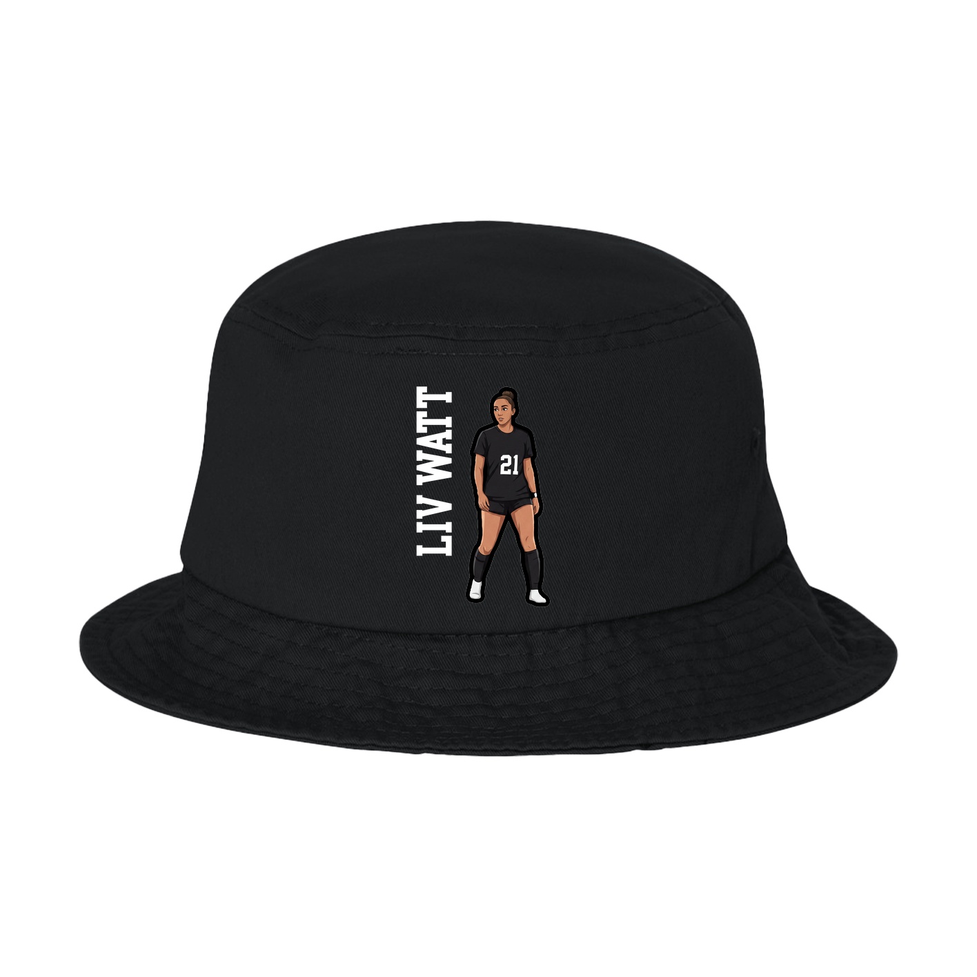 Bucket Cap — Name Vertical in Black