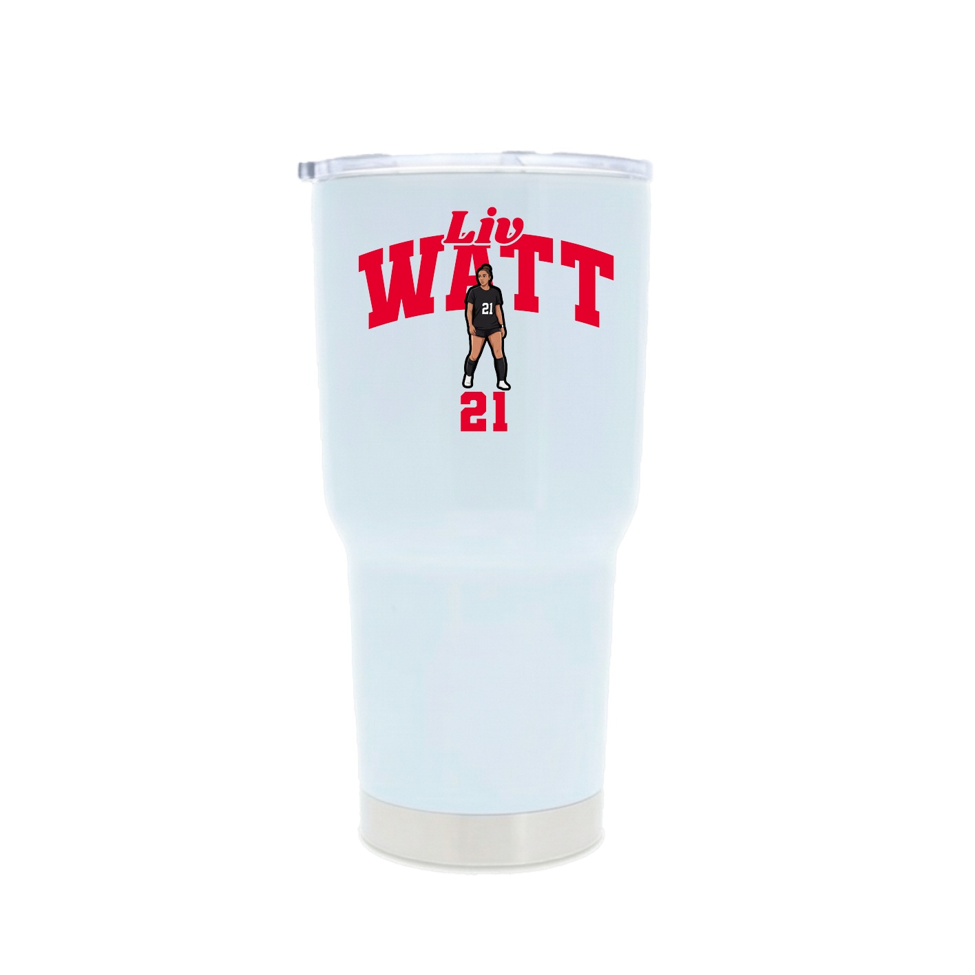 30oz Stainless Steel Tumbler — Signature Arch in White