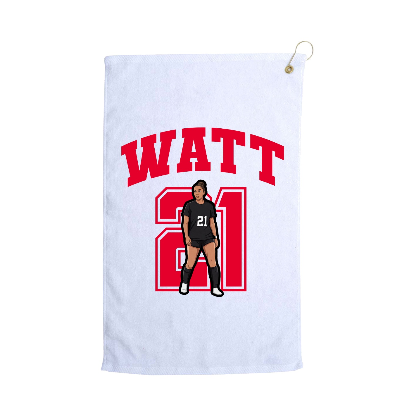 Golf Towel — Number in White