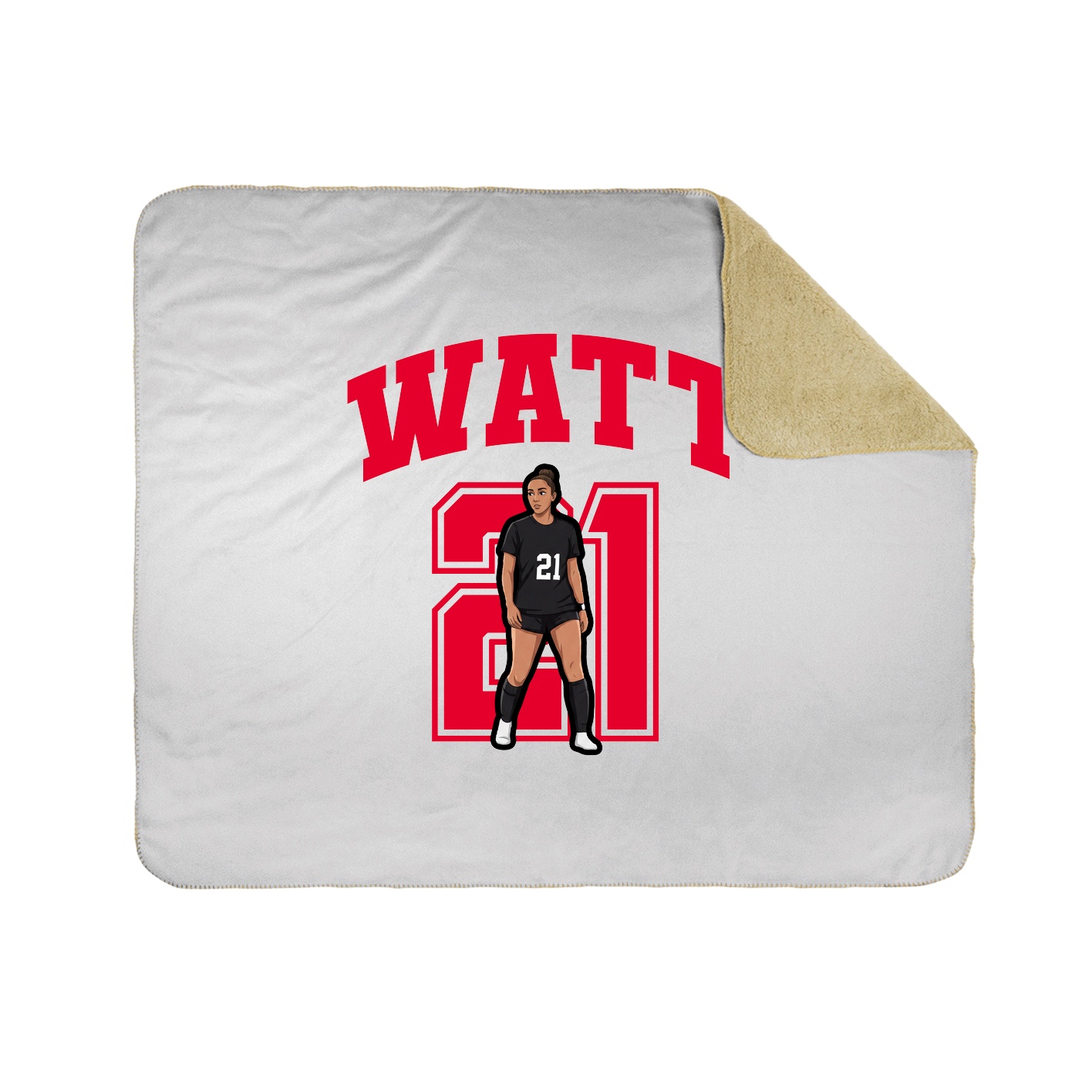 Throw Blanket — Number in White