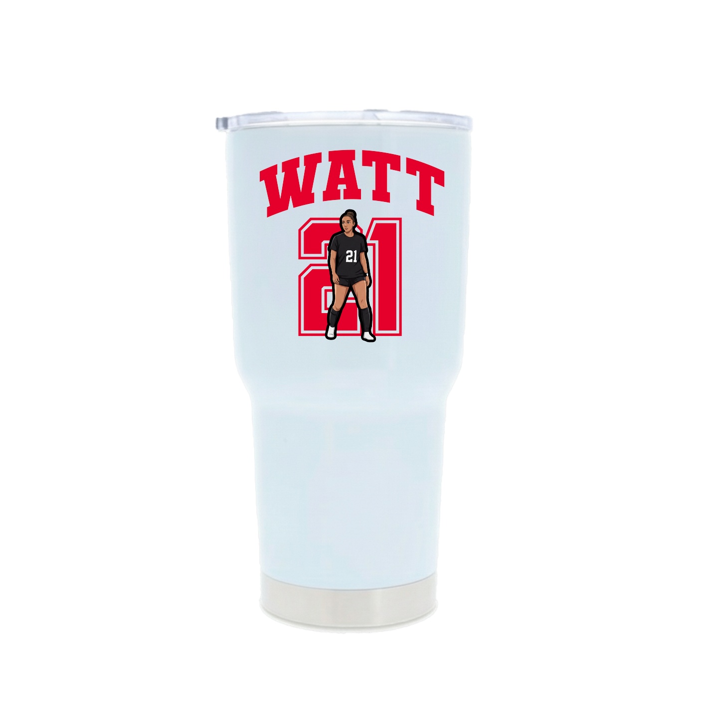 30oz Stainless Steel Tumbler — Number in White