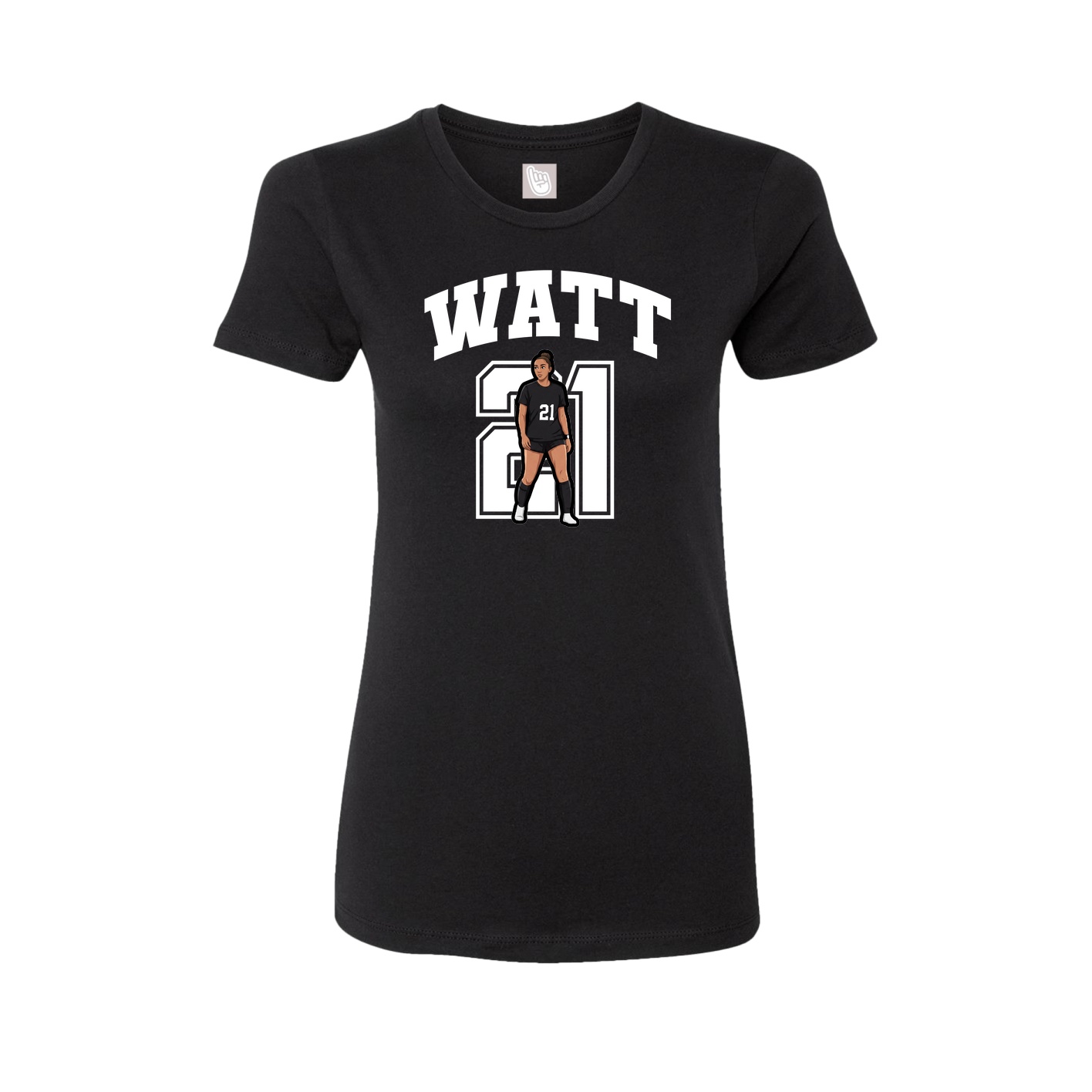 Fitted Women's Tee — Number in Black