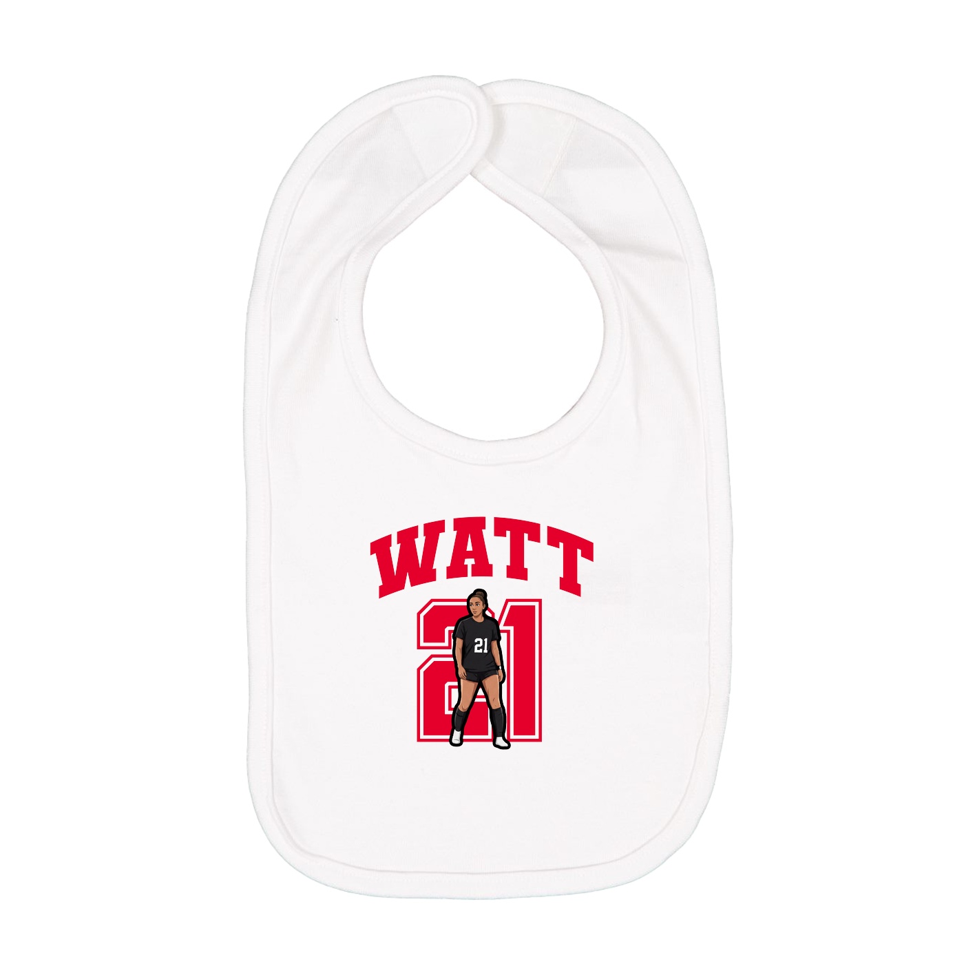 Infant Bib — Number in White