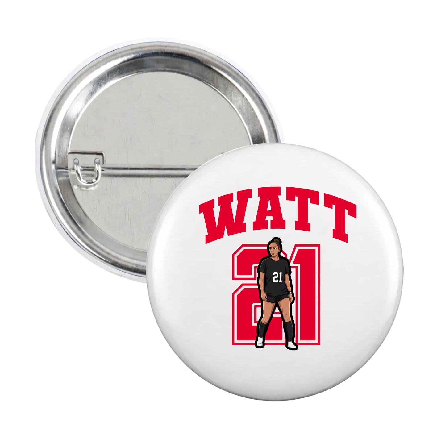 Game Day Button — Number in White