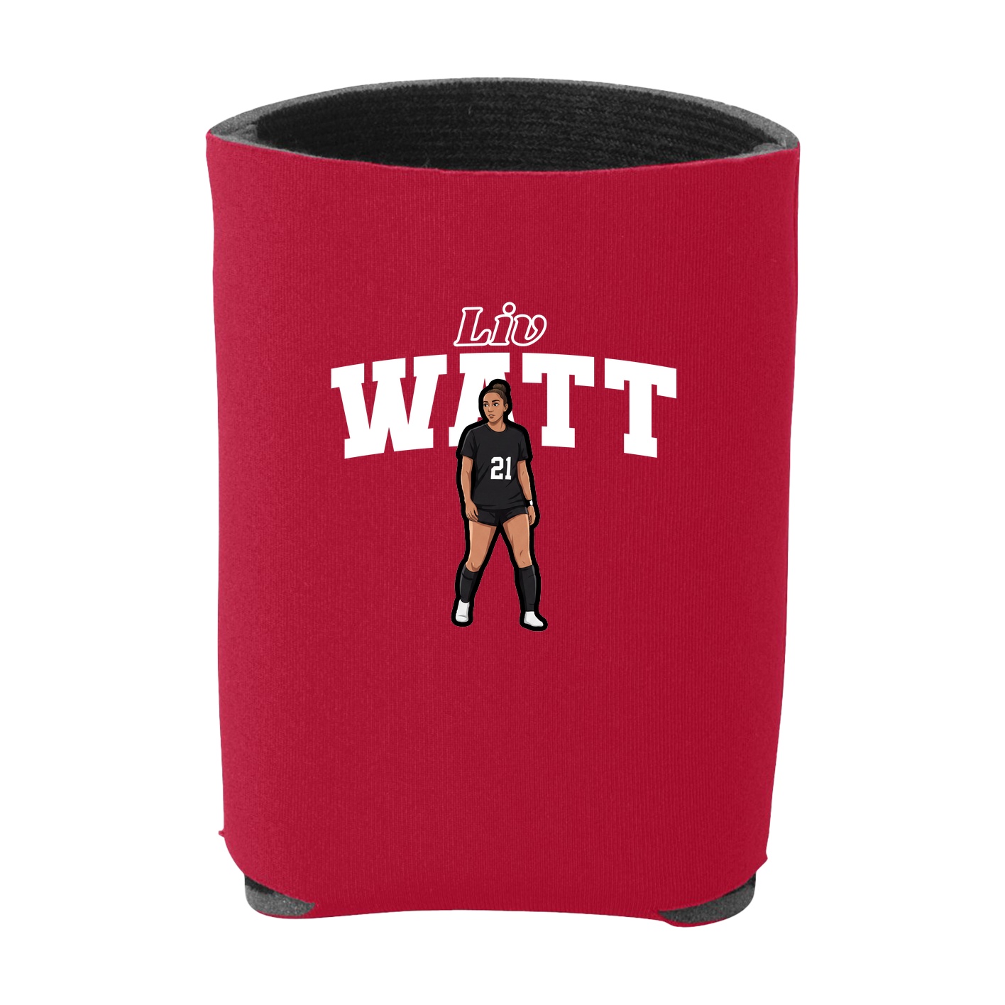 Can Holder — Name Arch in Red