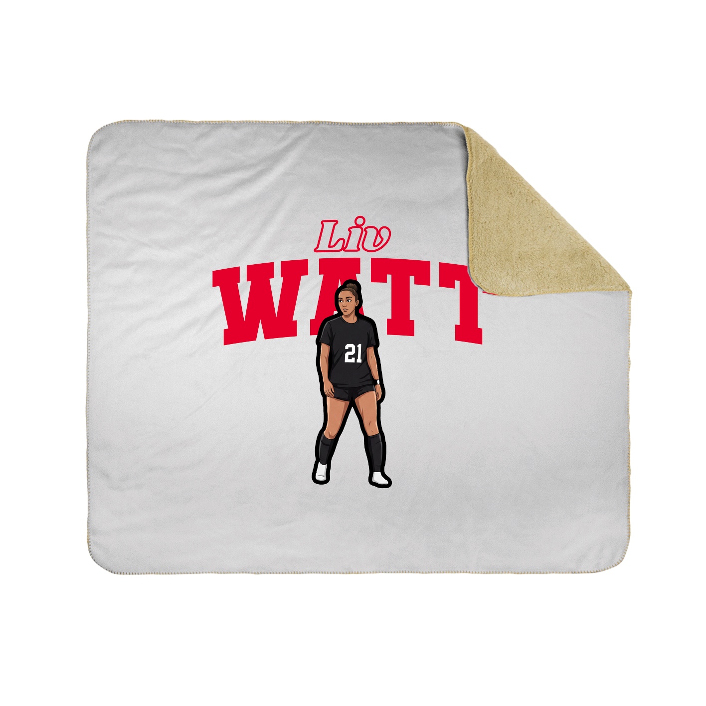 Throw Blanket — Name Arch in White