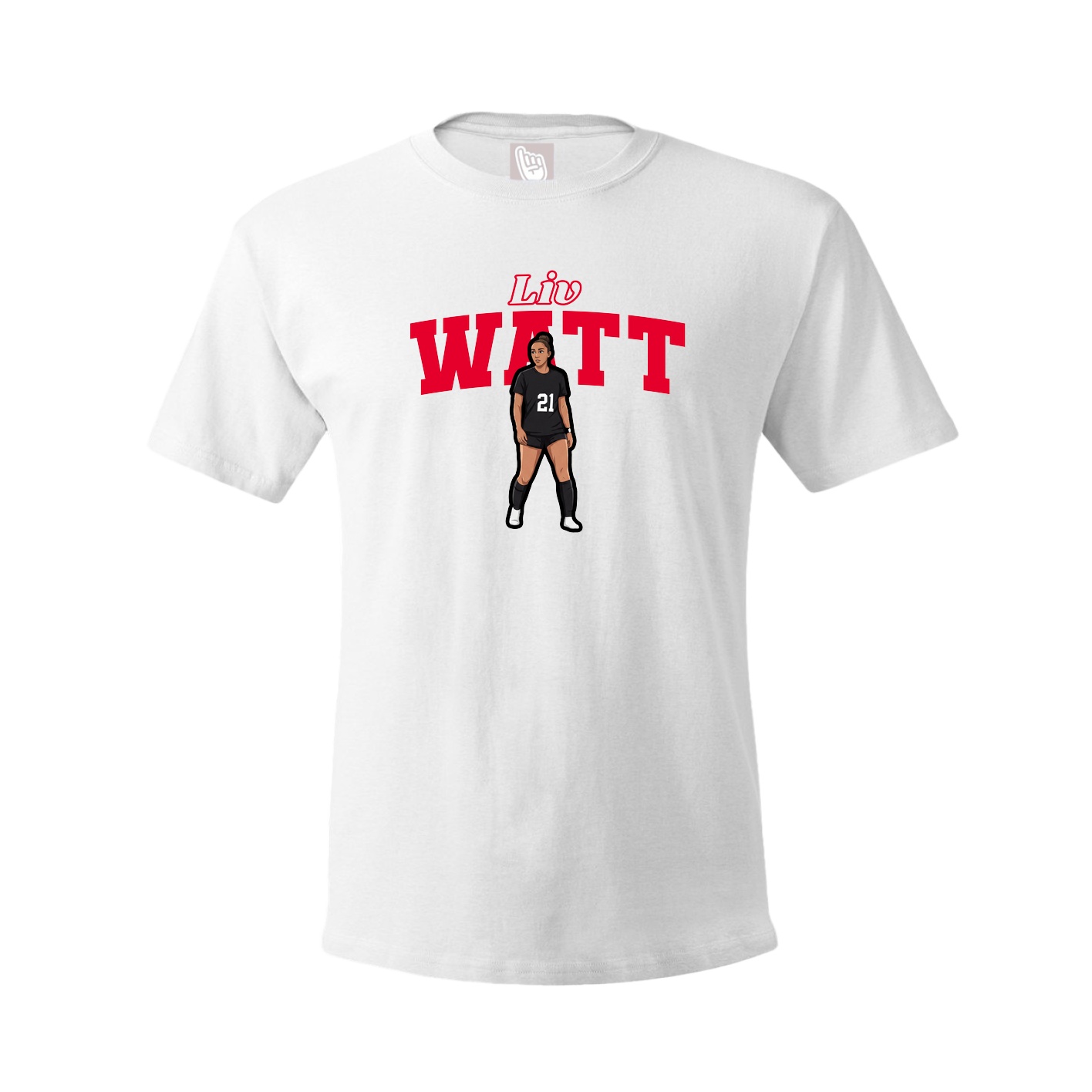 Youth Tee — Name Arch in White
