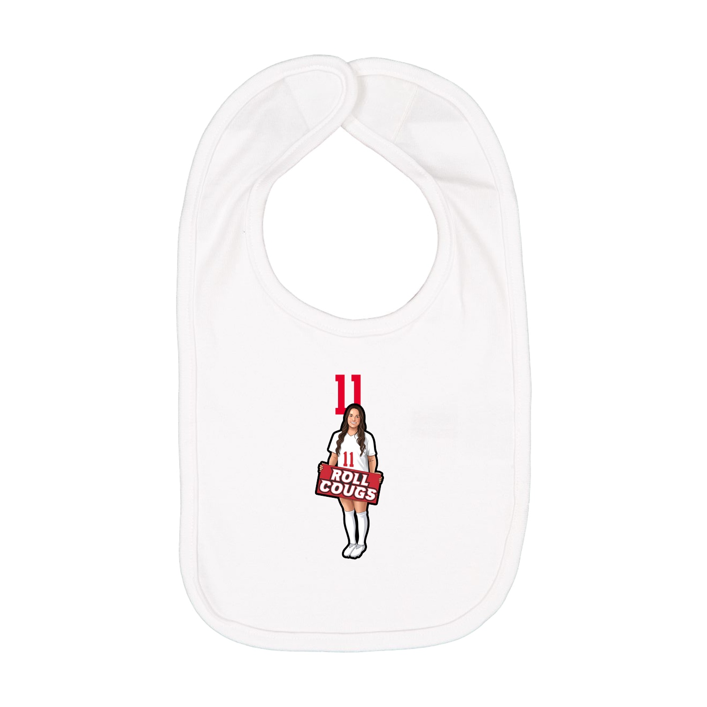 Infant Bib — Number Top in White