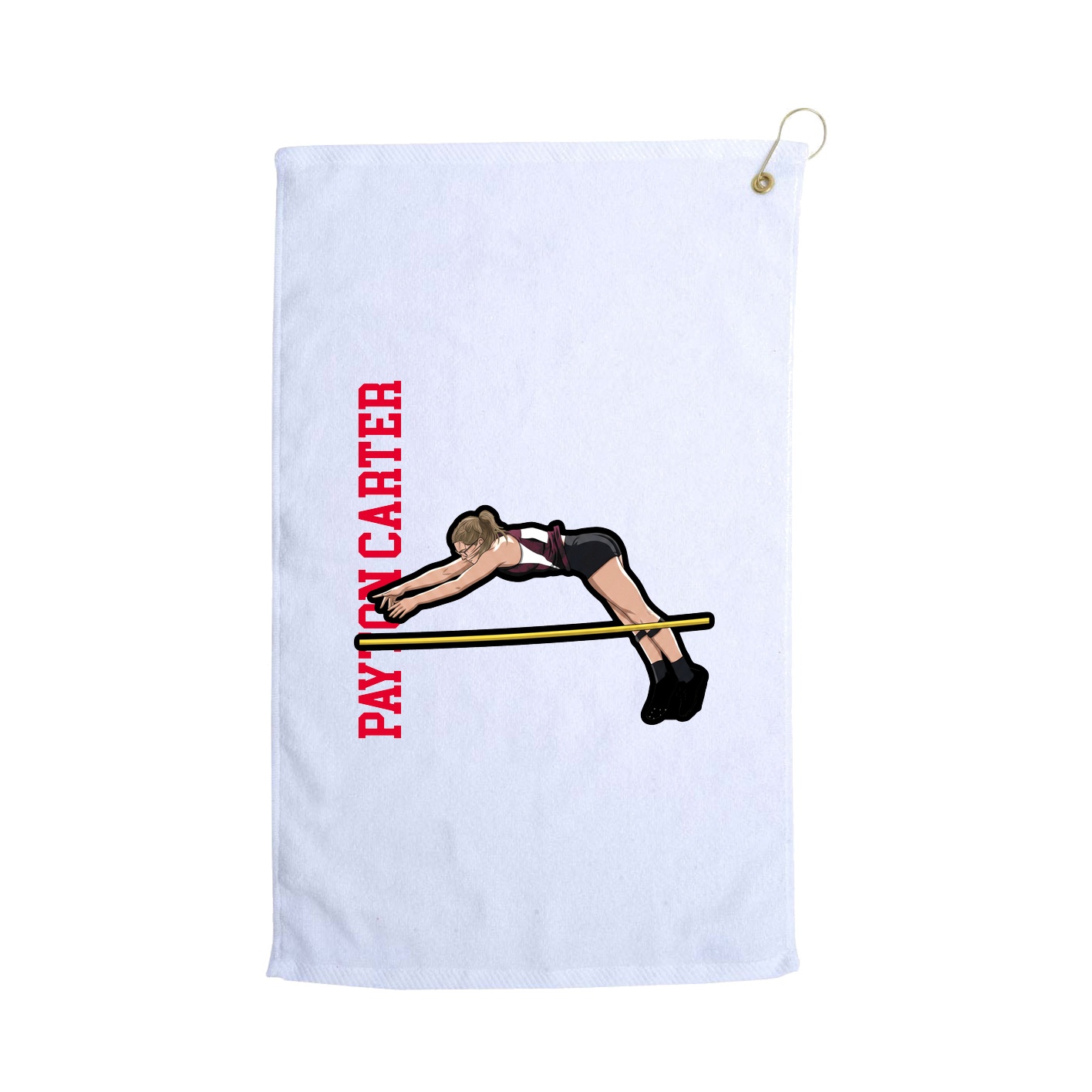 Golf Towel — Name Vertical in White