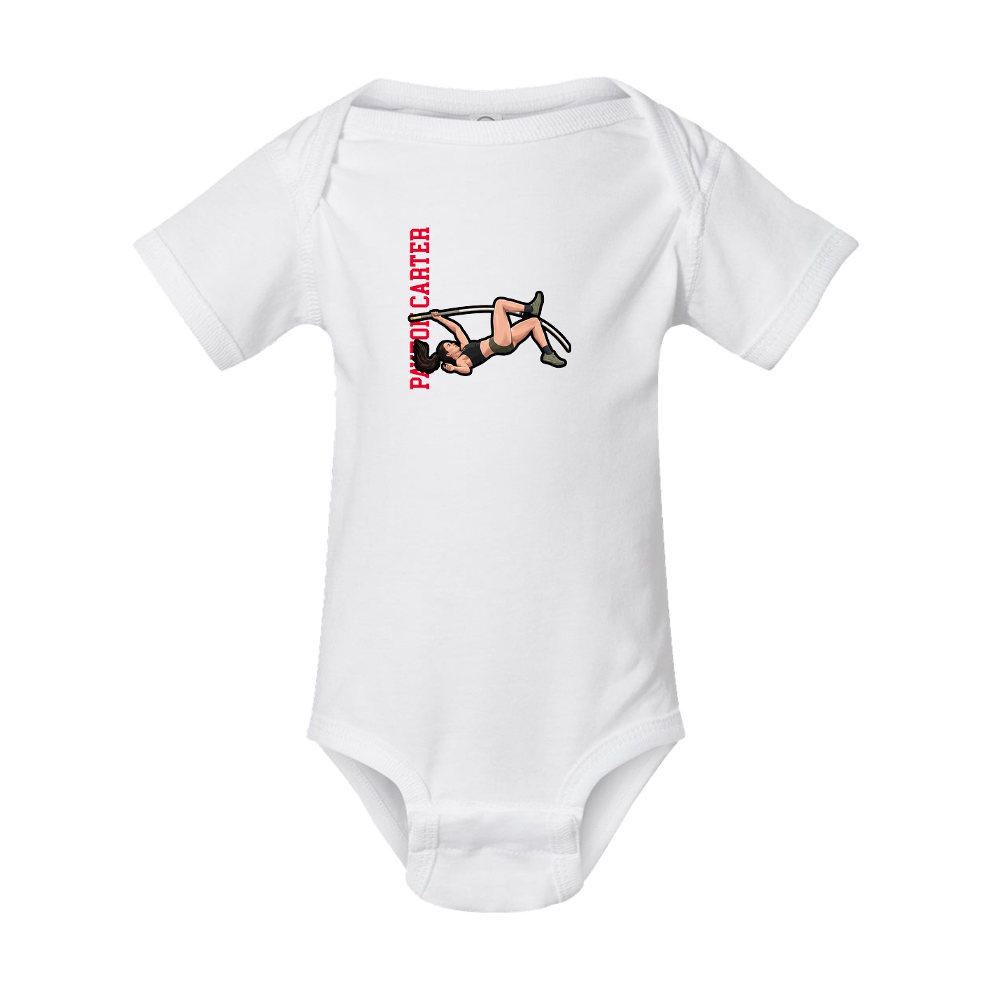 Baby Onesie — Name Vertical in White
