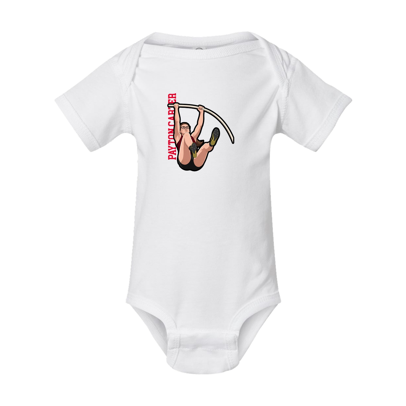 Baby Onesie — Name Vertical in White
