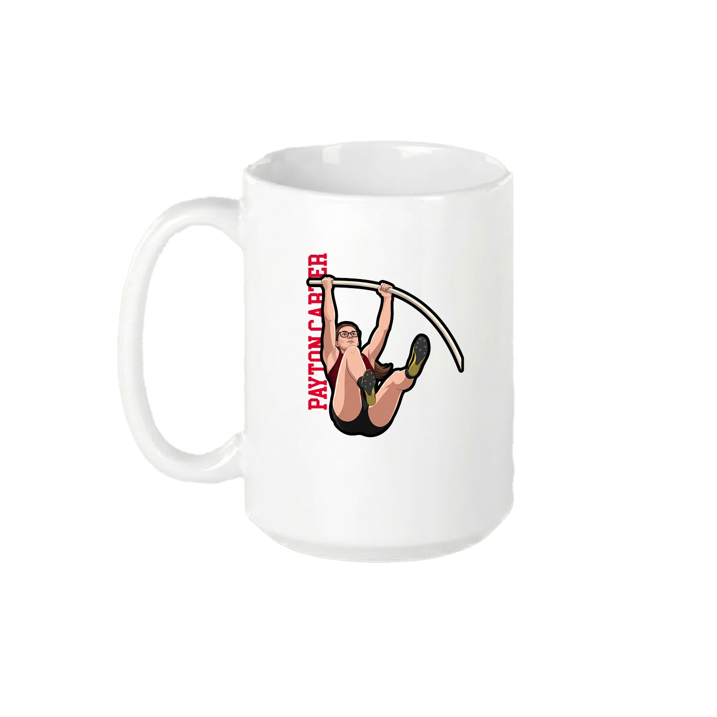 15oz Coffee Mug — Name Vertical in White