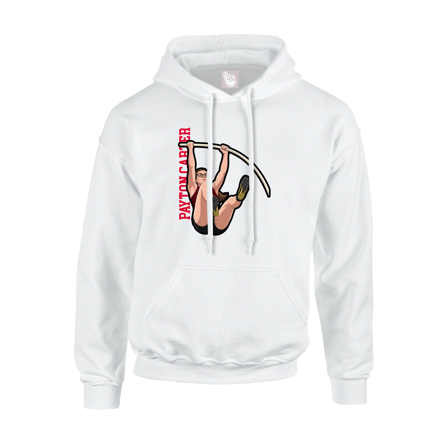 Hoodie — Name Vertical in White