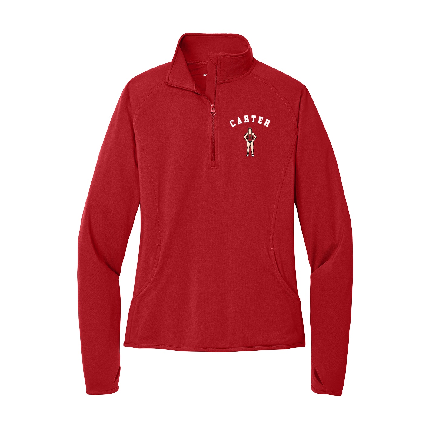 Women's Q-Zip Pullover — Shirsey Arch in Red