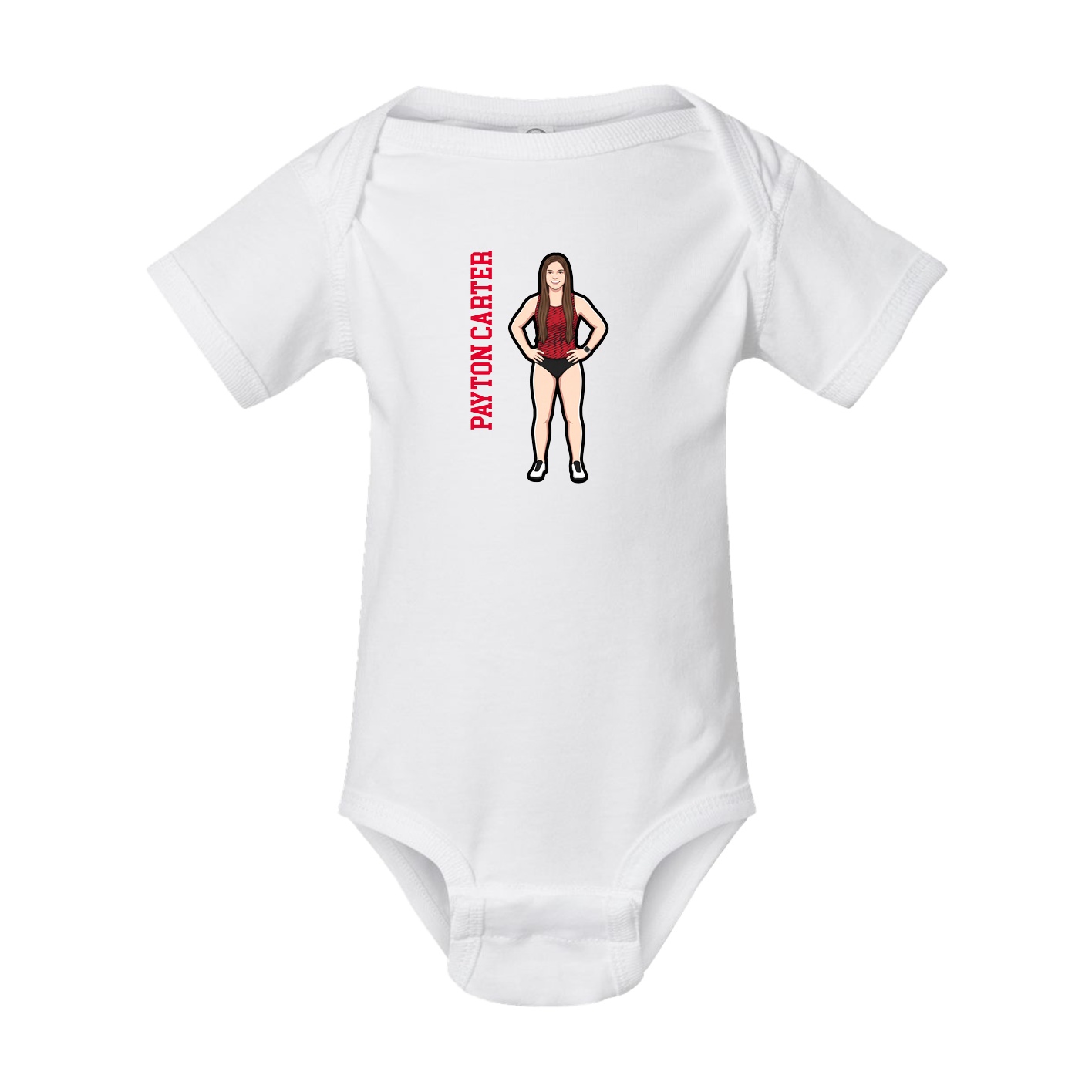 Baby Onesie — Name Vertical in White
