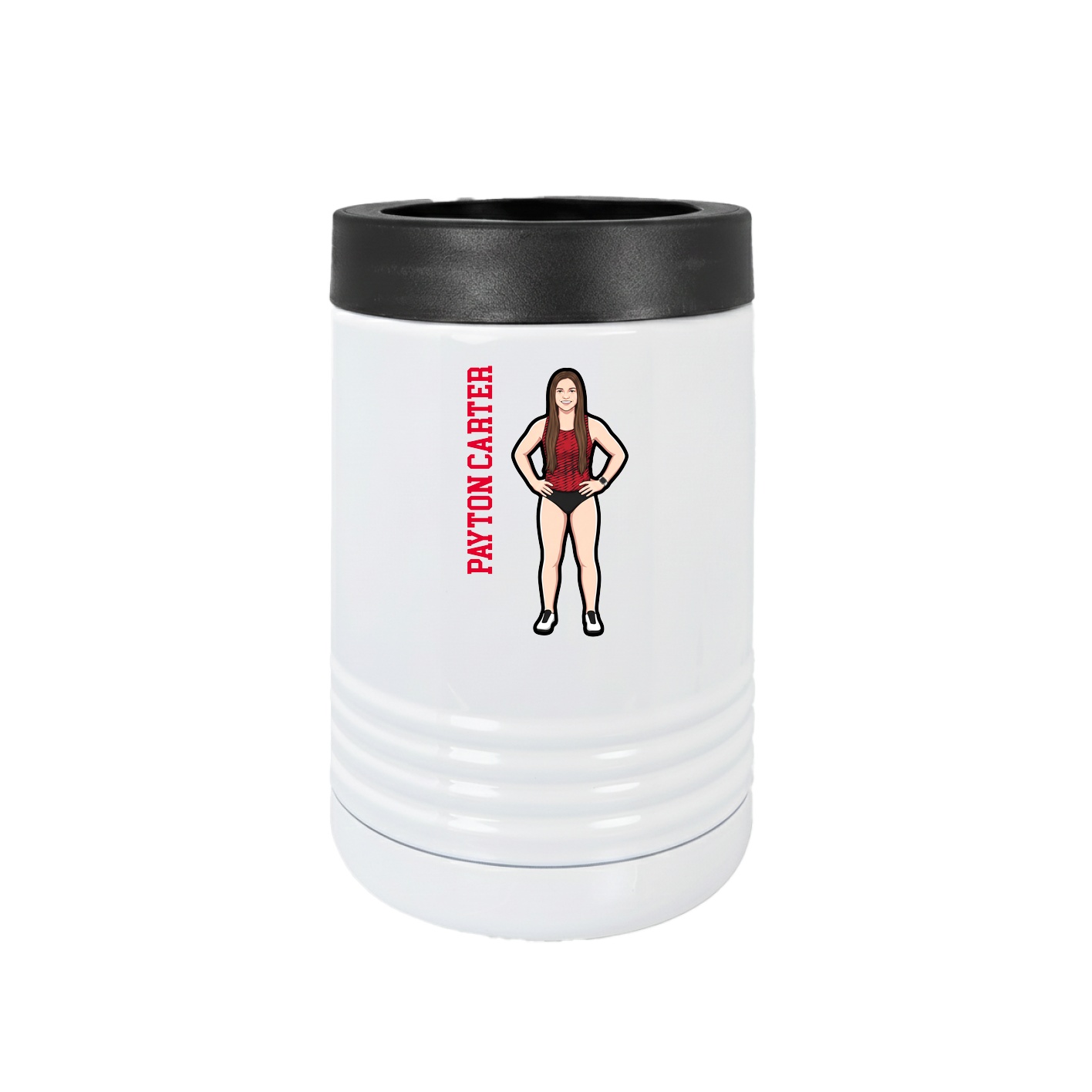 Beverage Holder — Name Vertical in White
