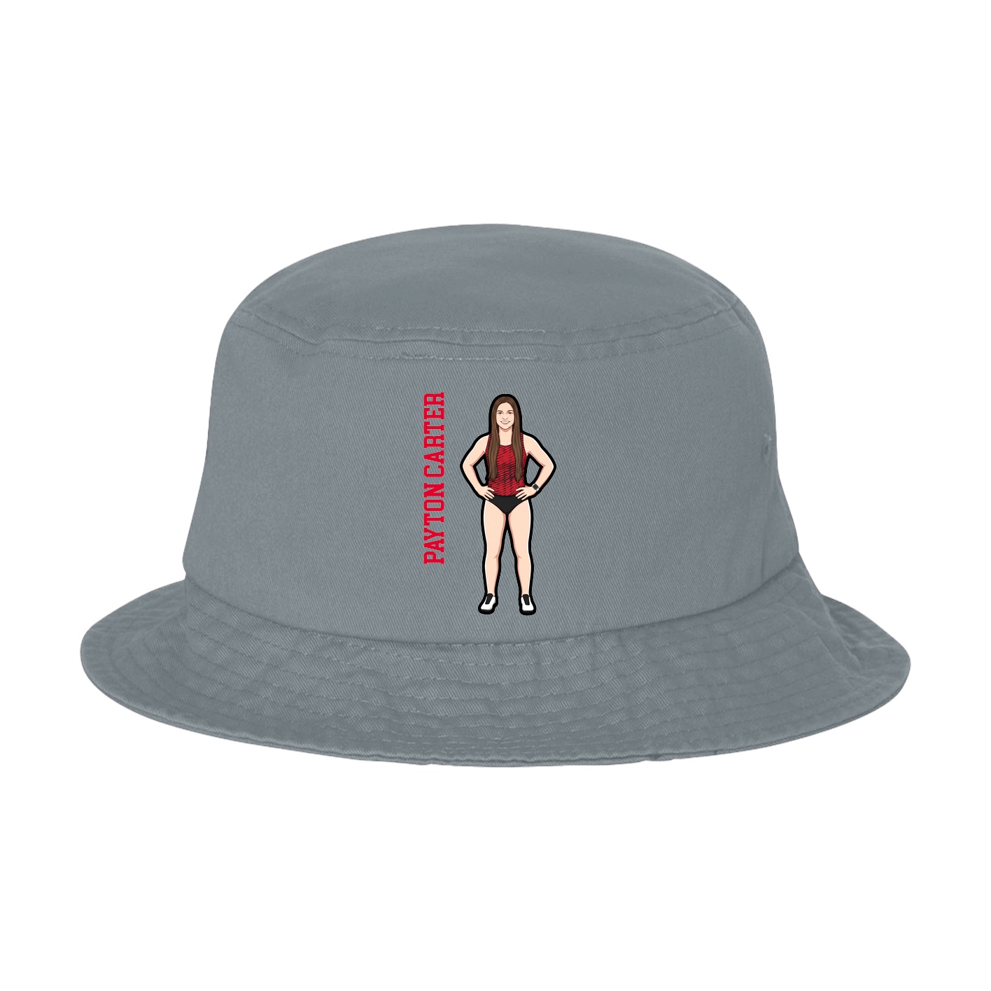 Bucket Cap — Name Vertical in Grey