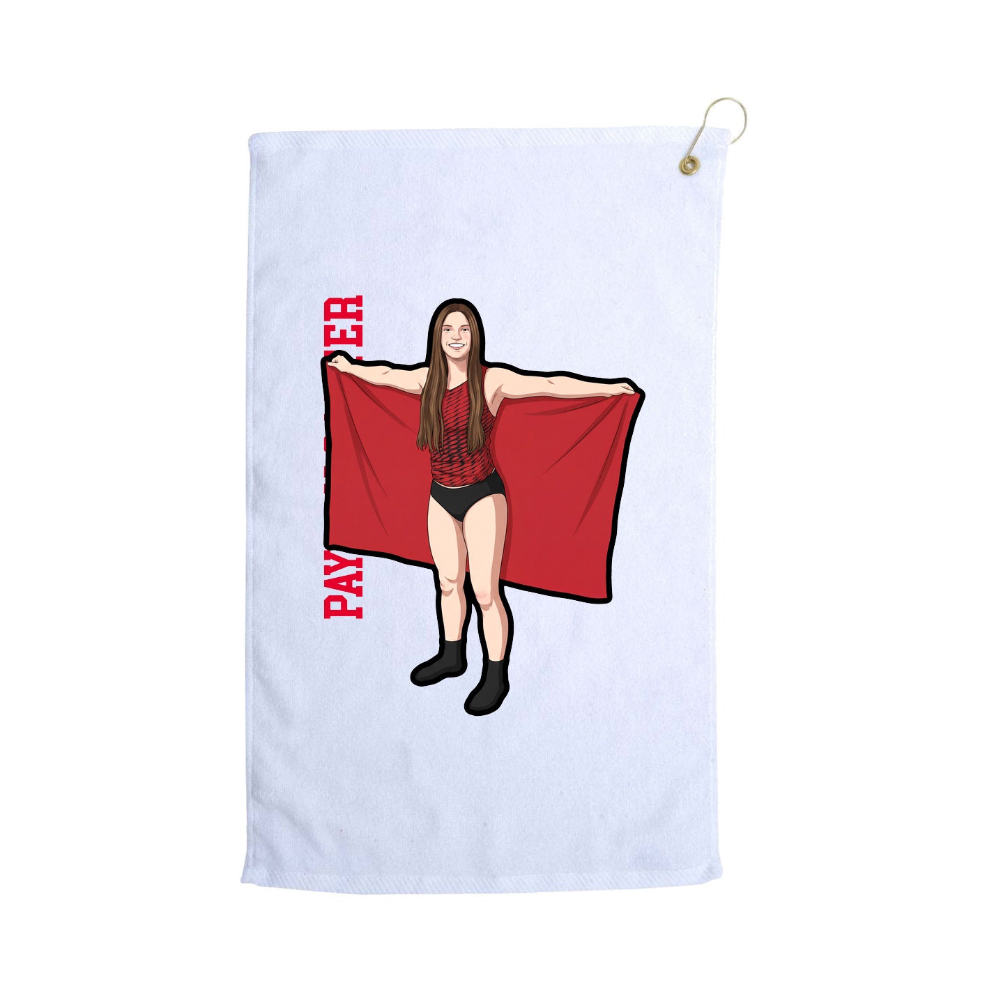 Golf Towel — Name Vertical in White