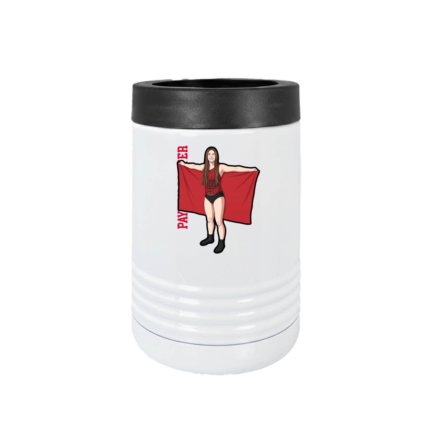 Beverage Holder — Name Vertical in White