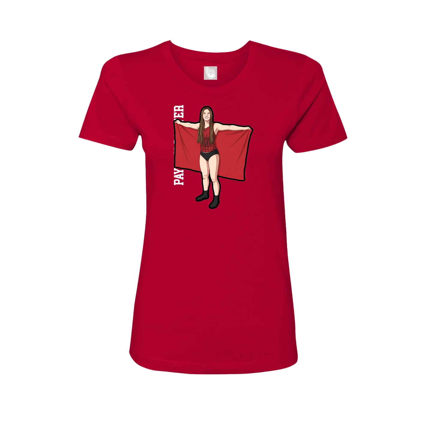 Womens Tee — Name Vertical in Red