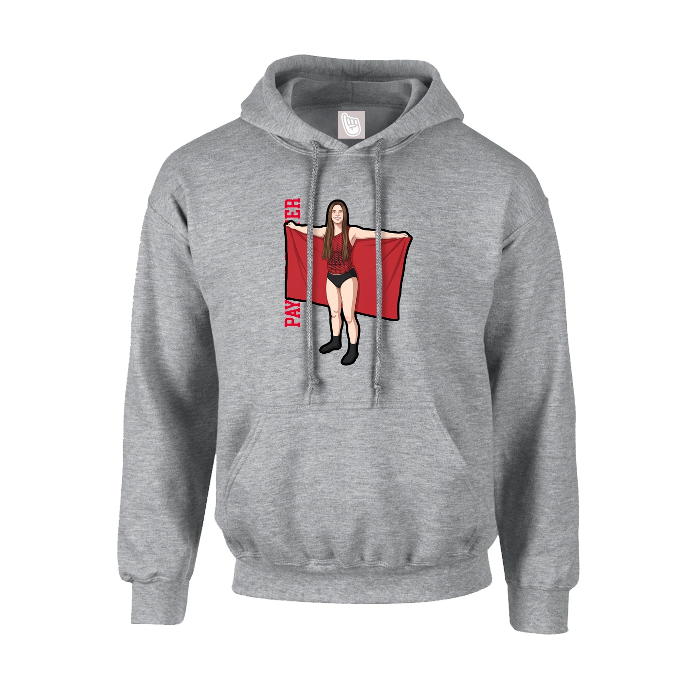 Youth Hoodie — Name Vertical in Grey