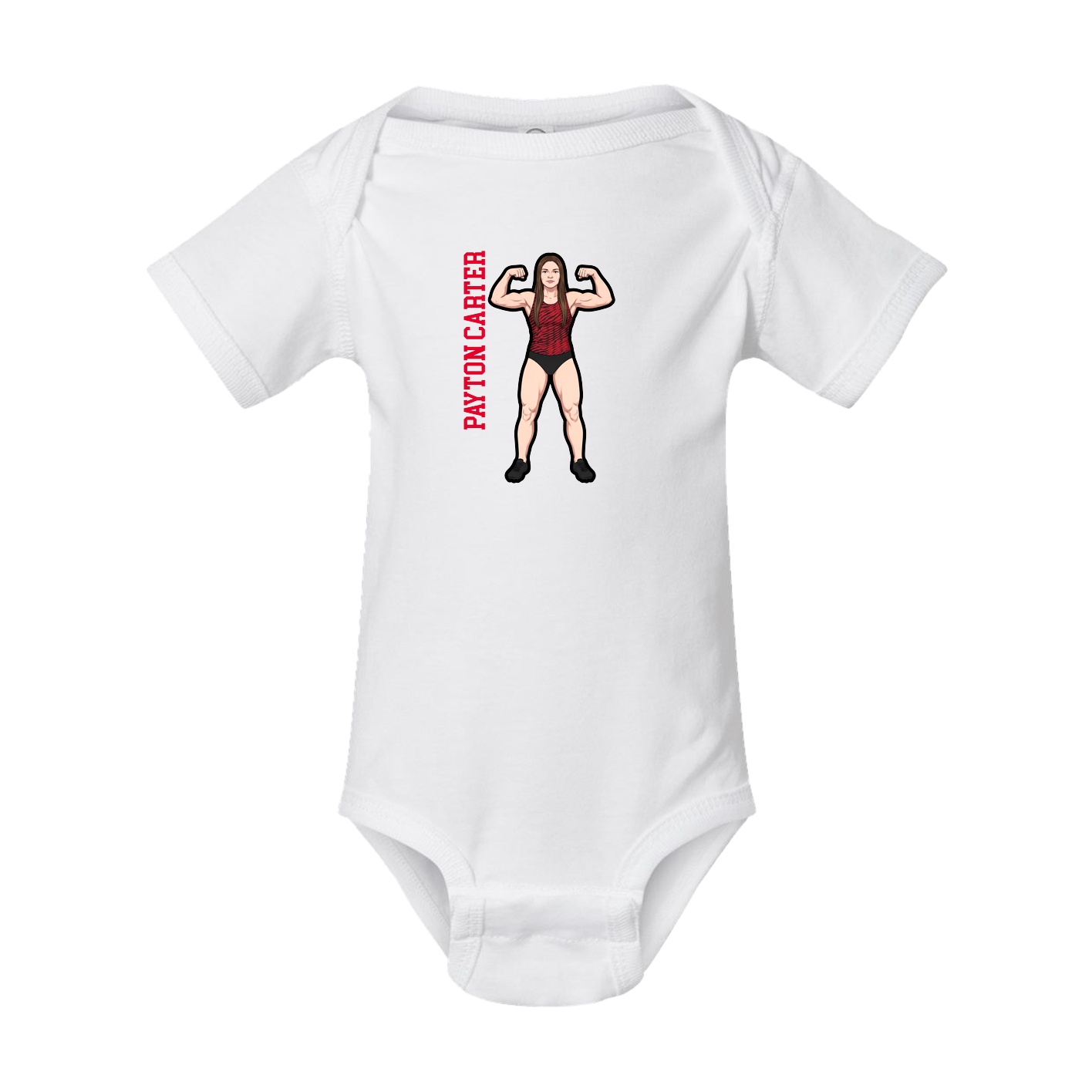 Baby Onesie — Name Vertical in White