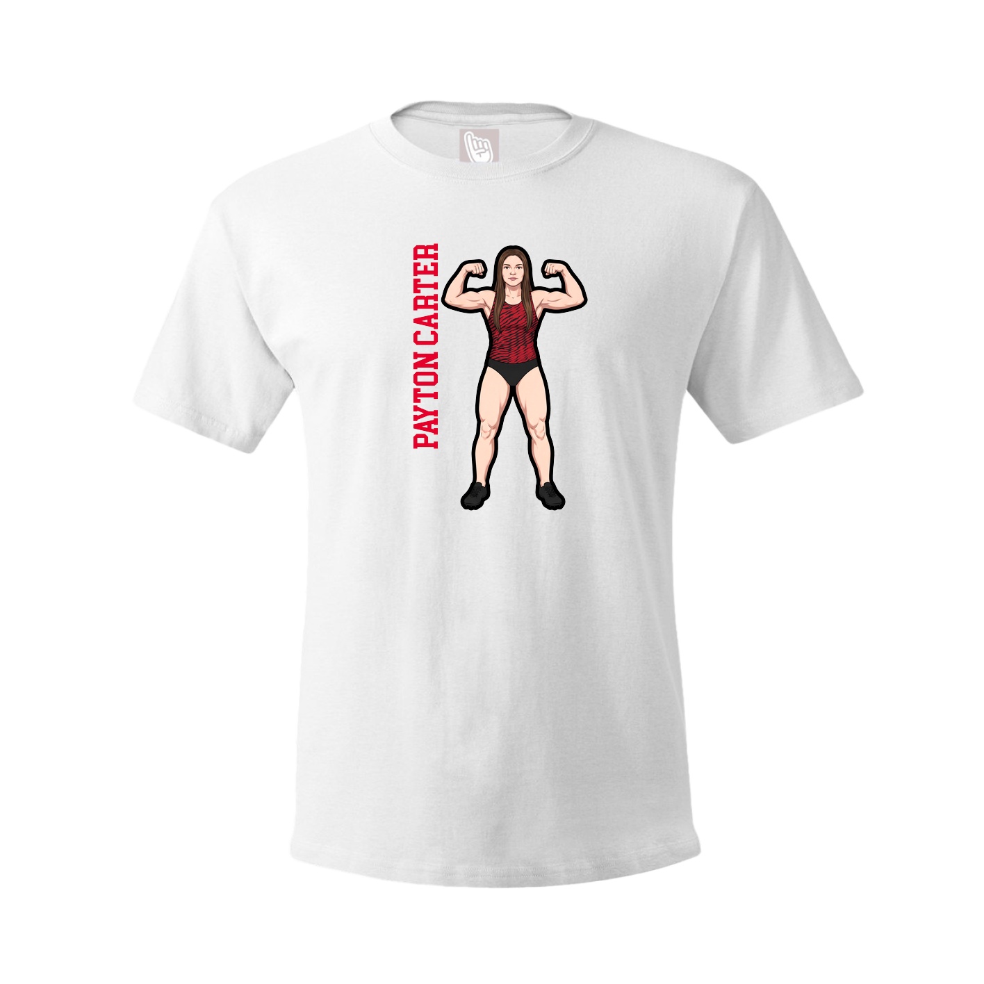 Tee — Name Vertical in White