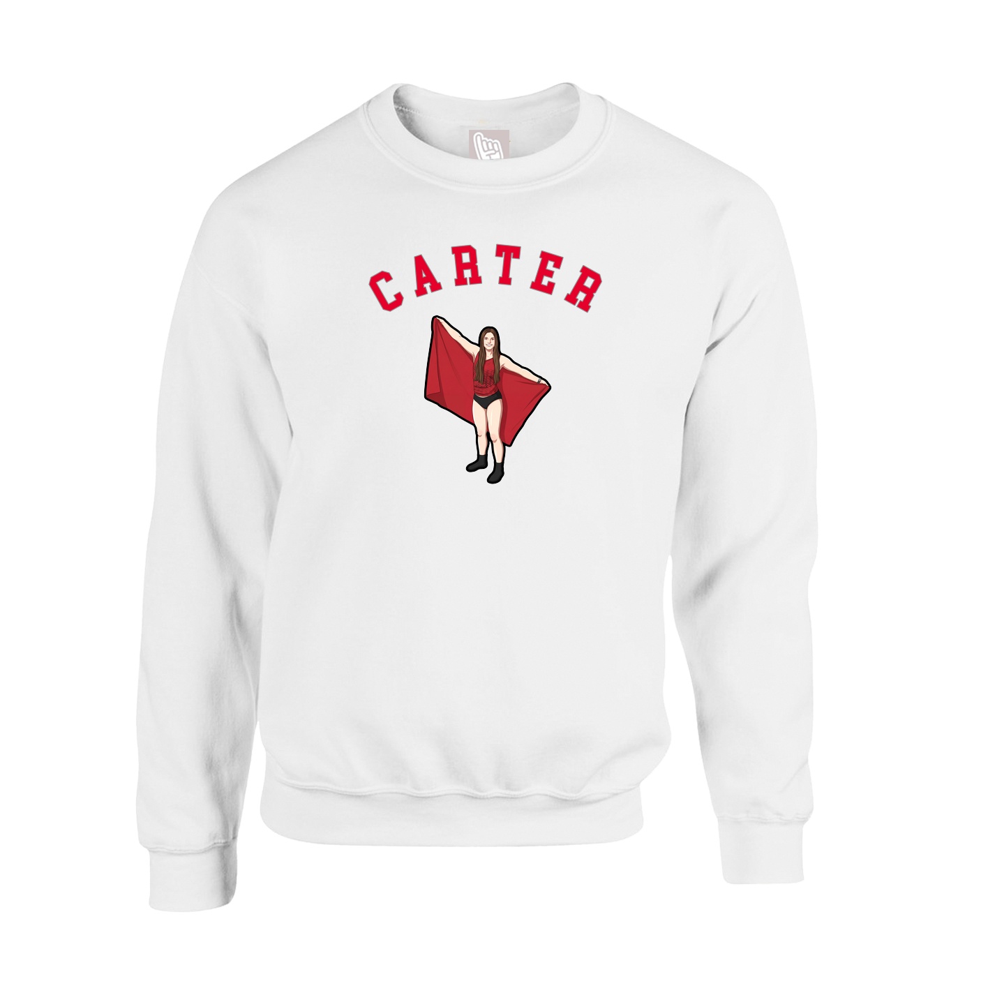 Fleece Crew — Shirsey Arch in White