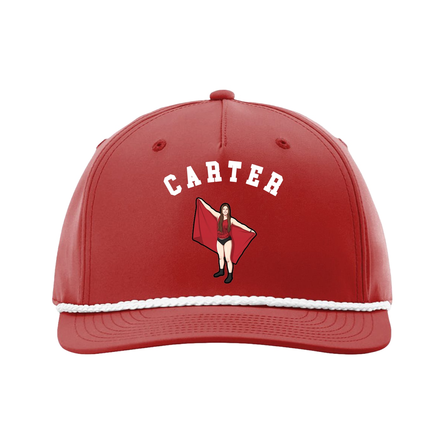 Five-Panel Classic Rope Cap — Shirsey Arch in Red