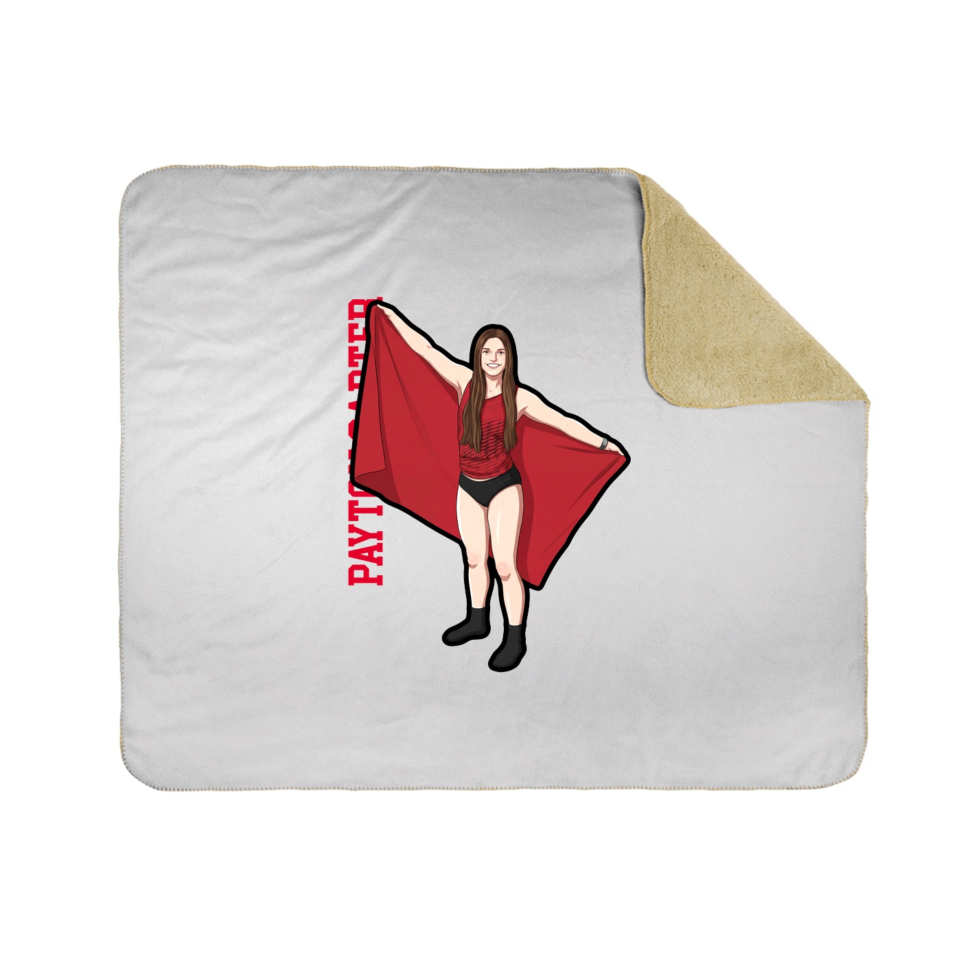 Throw Blanket — Name Vertical in White