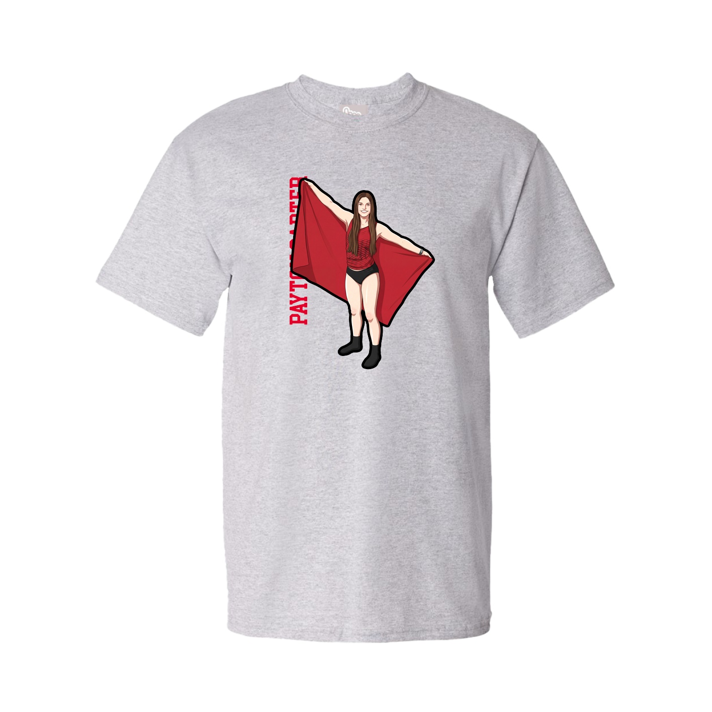 Tee — Name Vertical in Grey