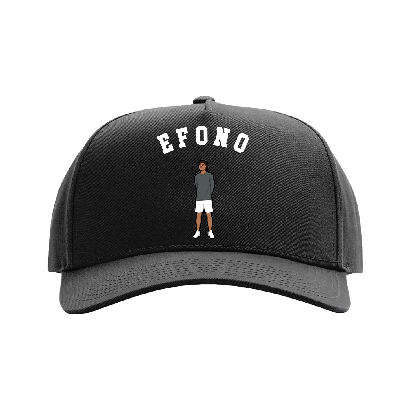 Full Fabric Five-Panel Champ Cap — Shirsey Arch in Black