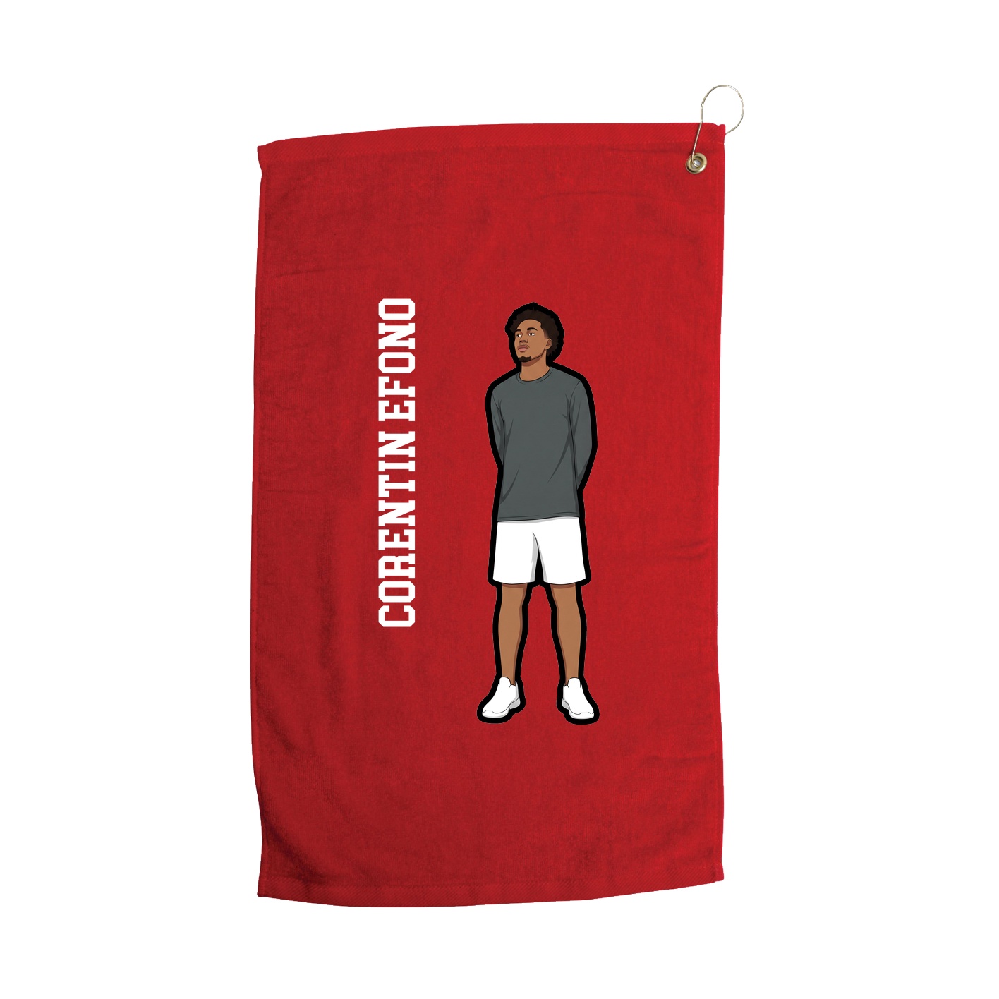 Golf Towel — Name Vertical in Red