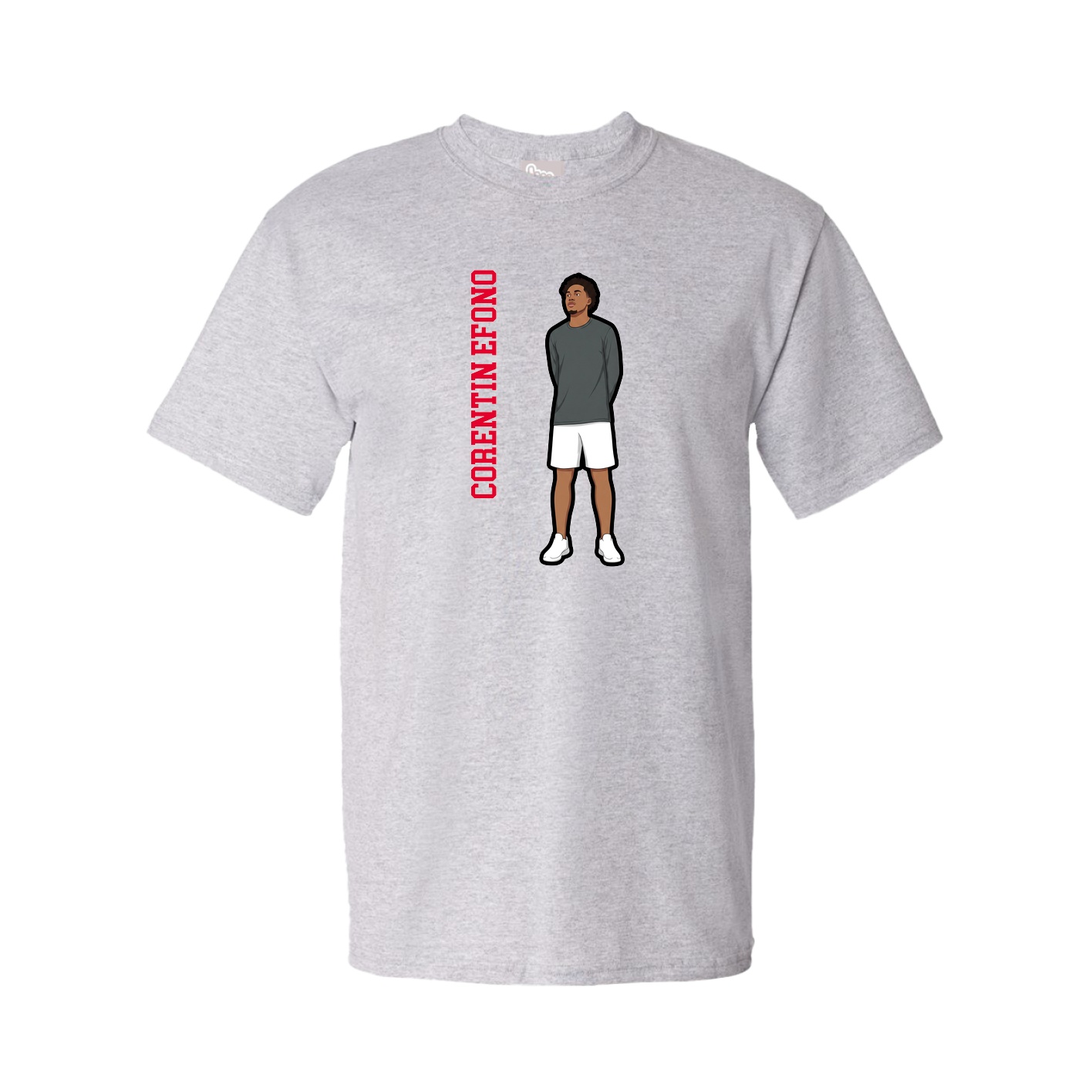 Youth Tee — Name Vertical in Grey