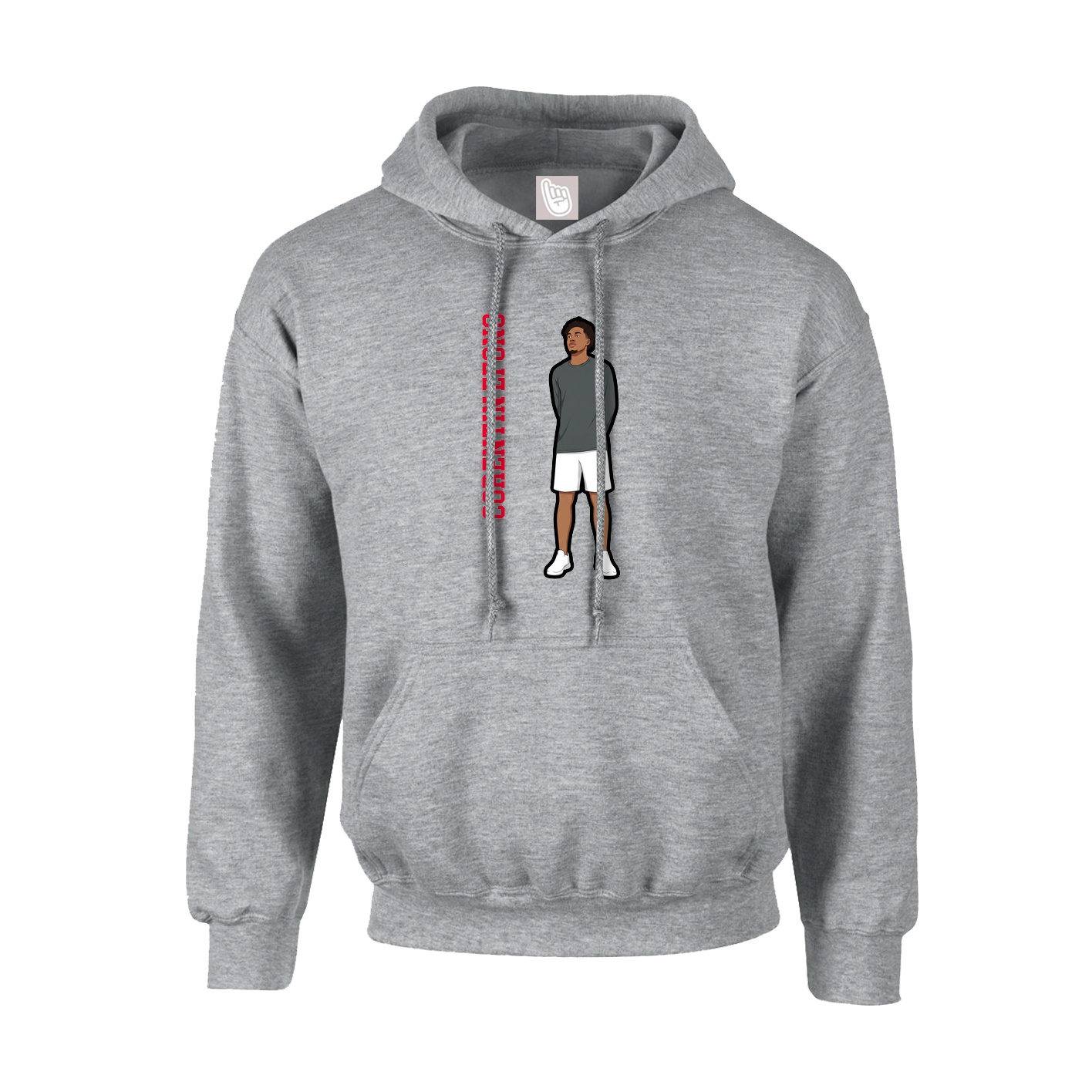 Youth Hoodie — Name Vertical in Grey